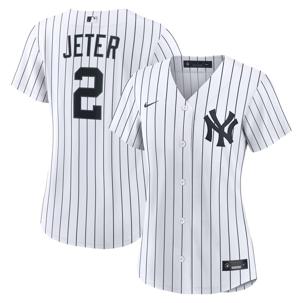Hunk Wear - Derek Jeter New York Yankees Nike Women's Home Retired Replica Jersey - White