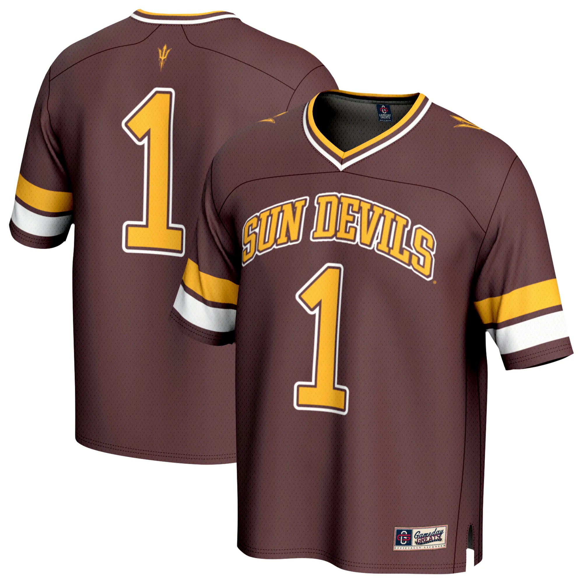 Hunk Wear - #1 Arizona State Sun Devils GameDay Greats Unisex Lightweight Collegiate Football Fashion Jersey - Maroon