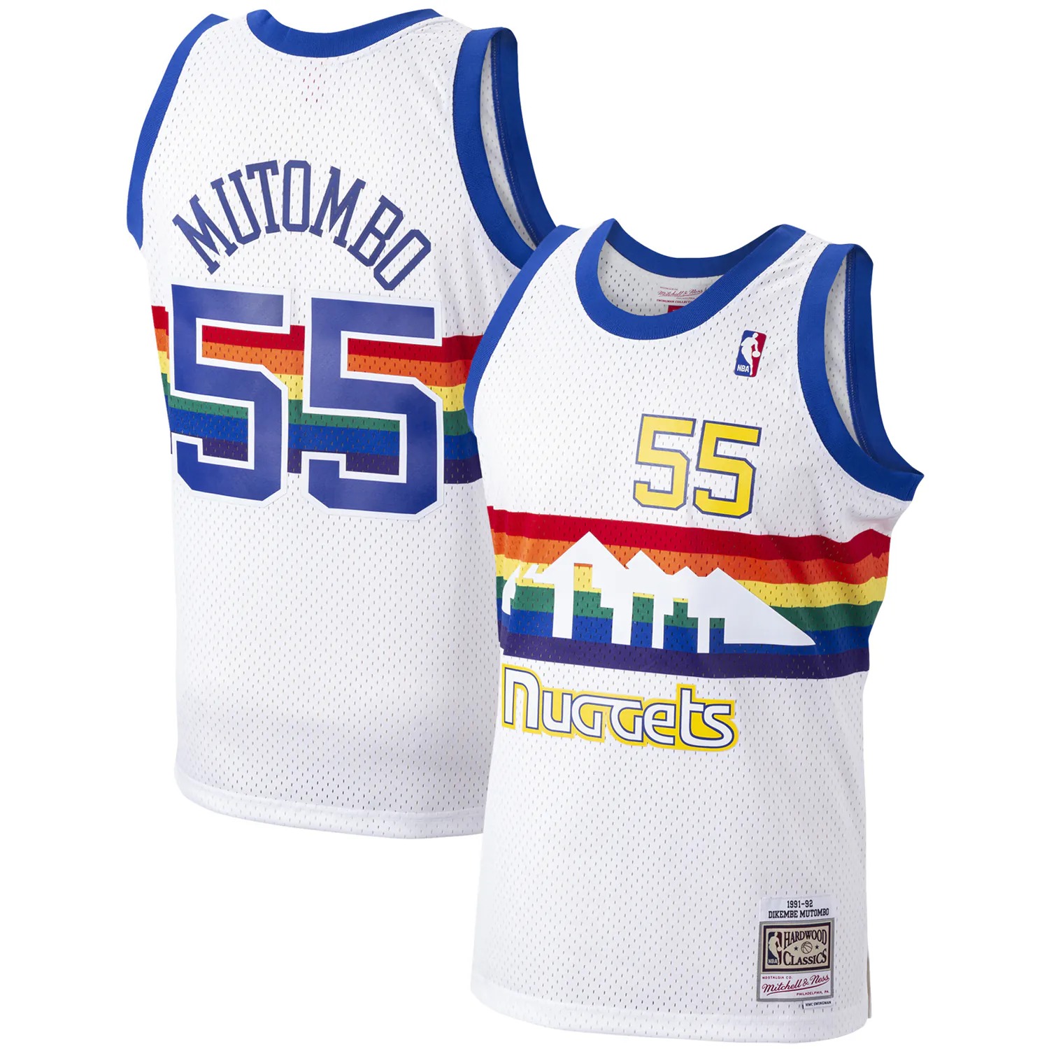 Hunk Wear - Dikembe Mutombo Denver Nuggets Mitchell & Ness Hardwood Classics Swingman Jersey - White