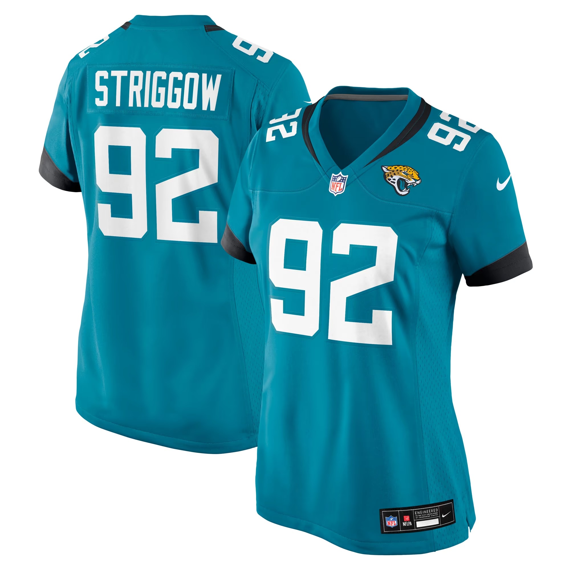 Hunk Wear - Danny Striggow Jacksonville Jaguars Nike Women's Team Game Jersey - Teal