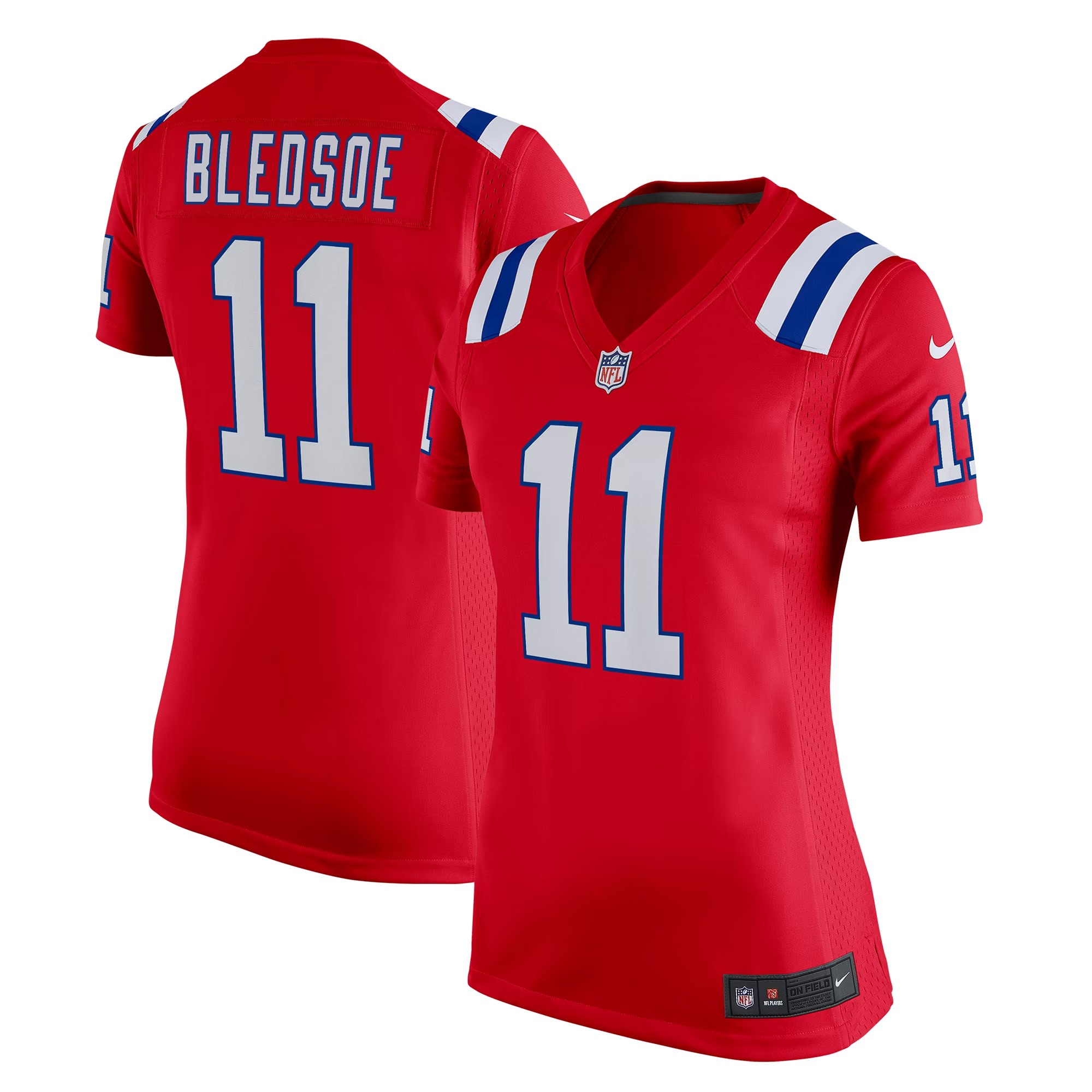 Hunk Wear - Drew Bledsoe New England Patriots Nike Women's Retired Game Jersey - Red