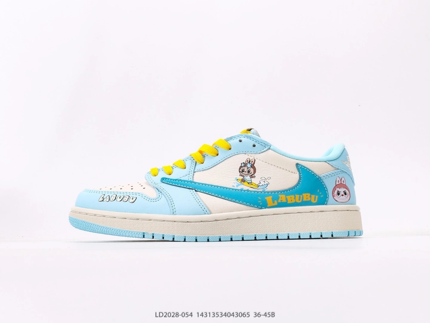 Nike Labubu Sneakers Light Blue Leather Cartoon Print LD2028-054