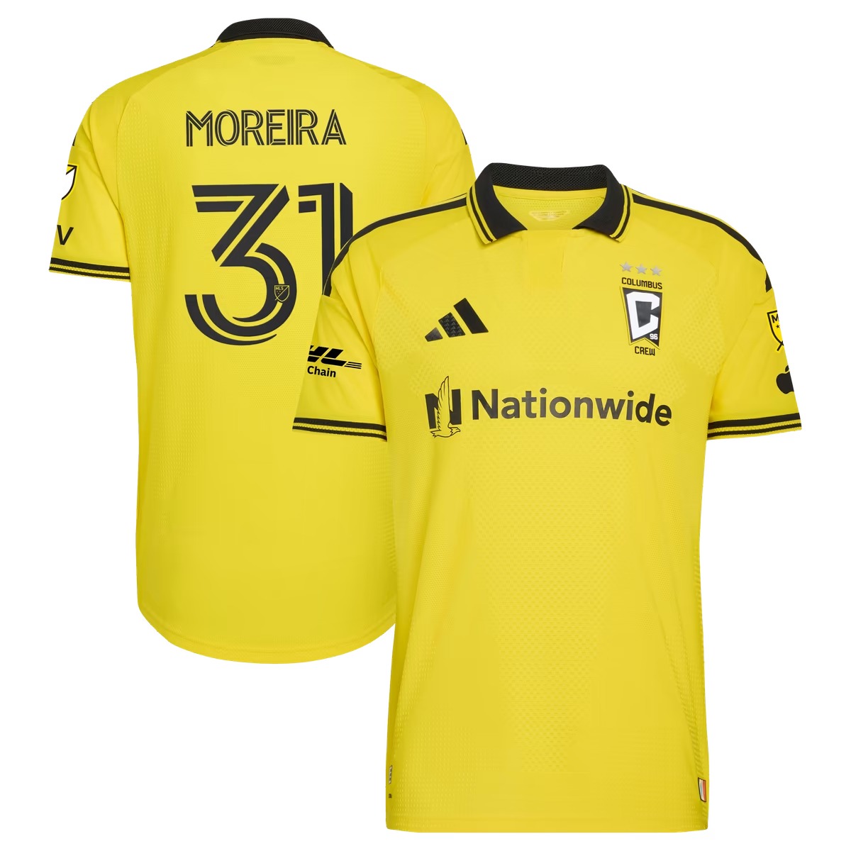 Hunk Wear - Steven Moreira Columbus Crew adidas 2026 The Crafted for Excellence Kit On-Field Authentic Patch Jersey - Yellow