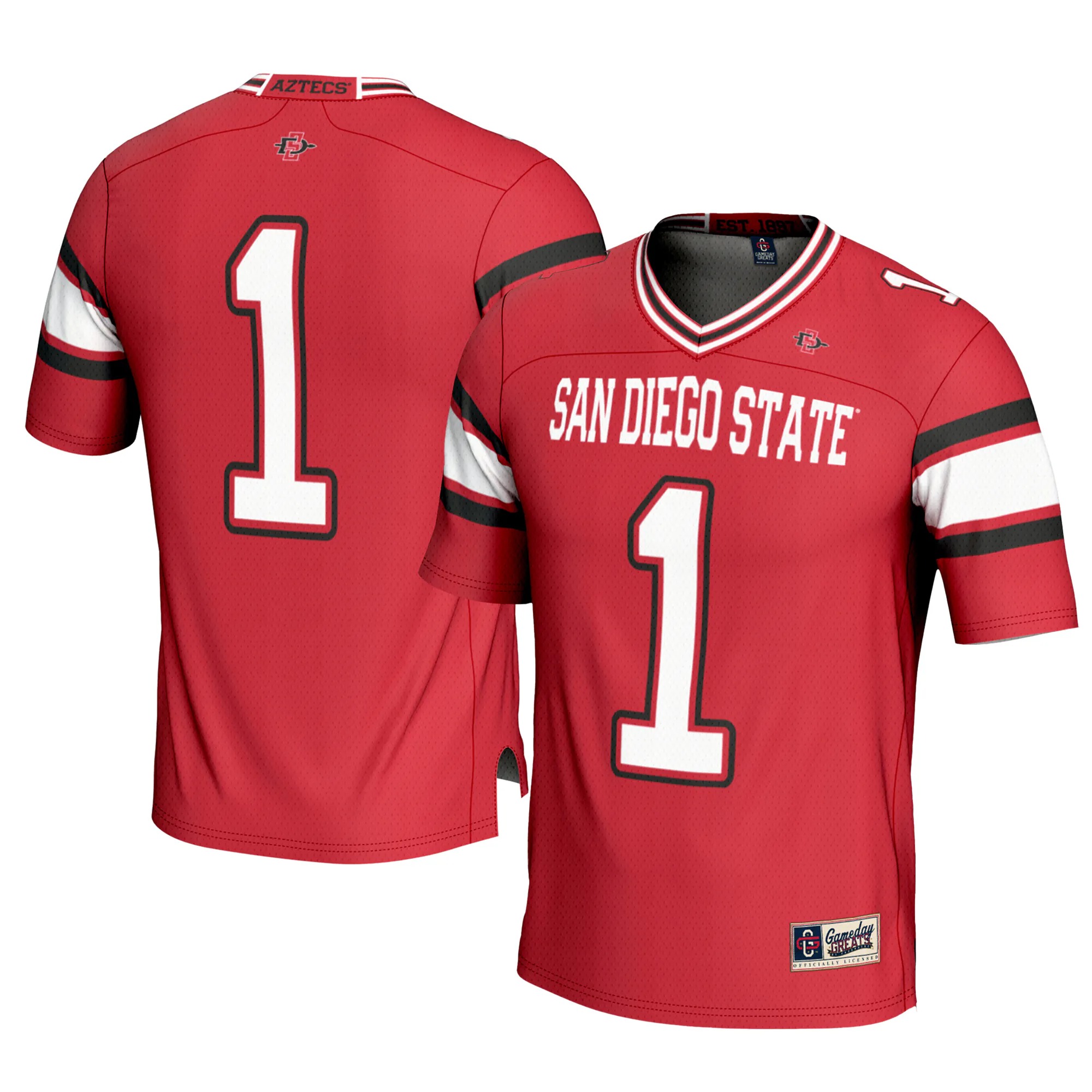 Hunk Wear - #1 San Diego State Aztecs GameDay Greats Youth Football Jersey - Cardinal