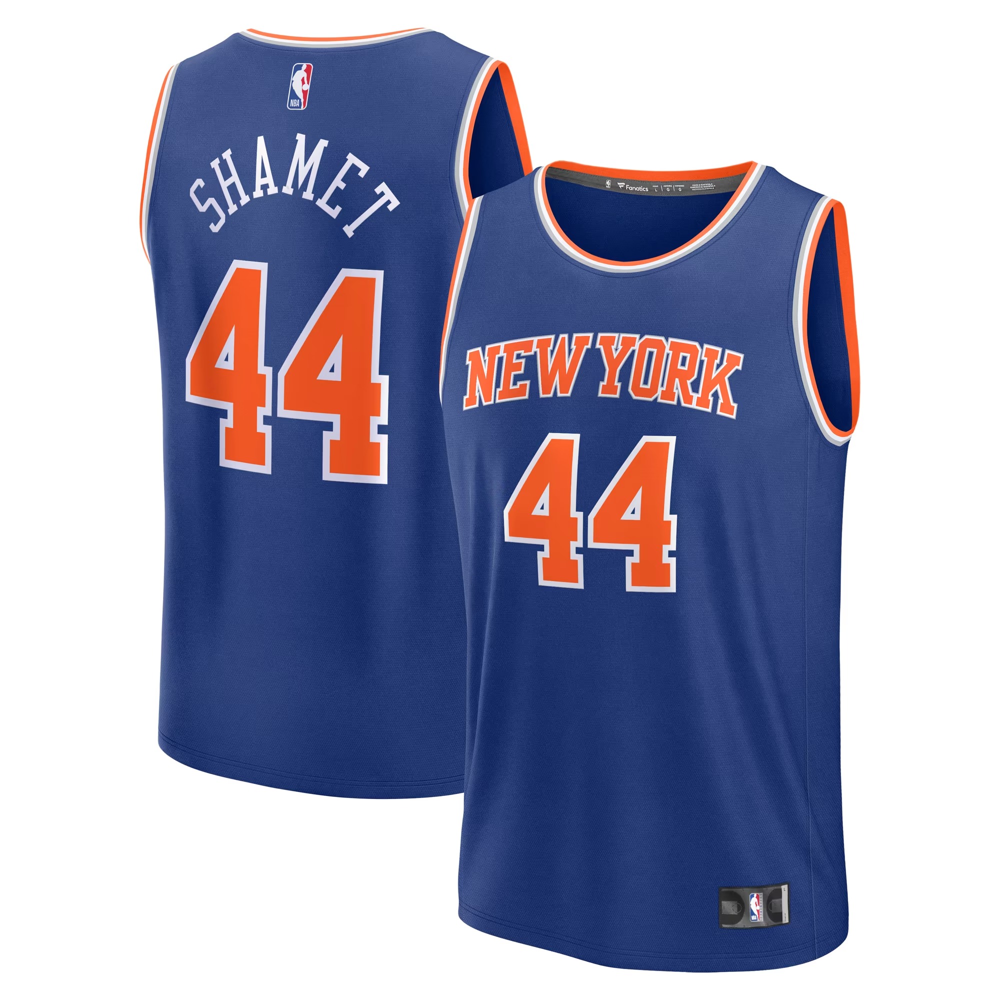 Hunk Wear - Landry Shamet New York Knicks Fanatics Fast Break Replica Player Jersey - Icon Edition - Blue
