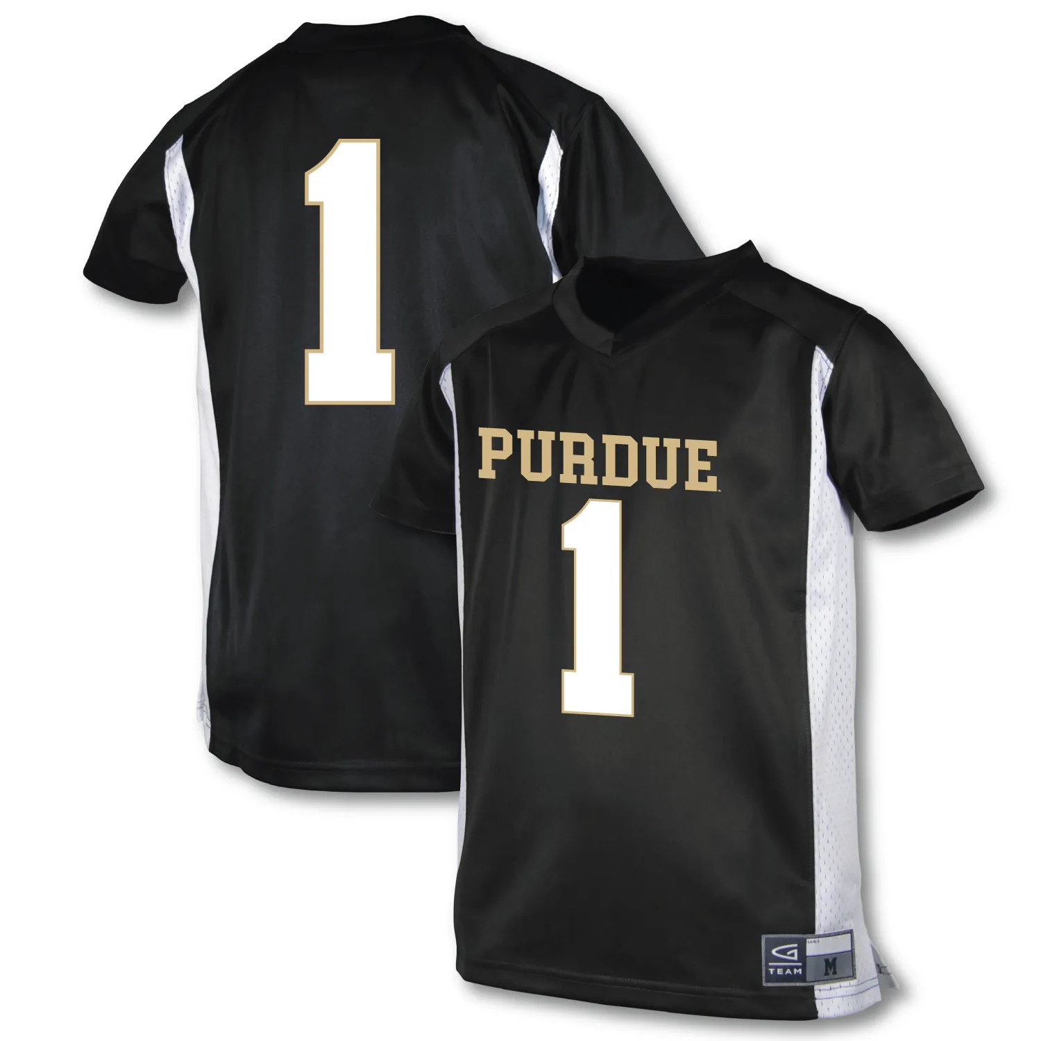 Hunk Wear - #1 Purdue Boilermakers Garb Youth Football Jersey - Black