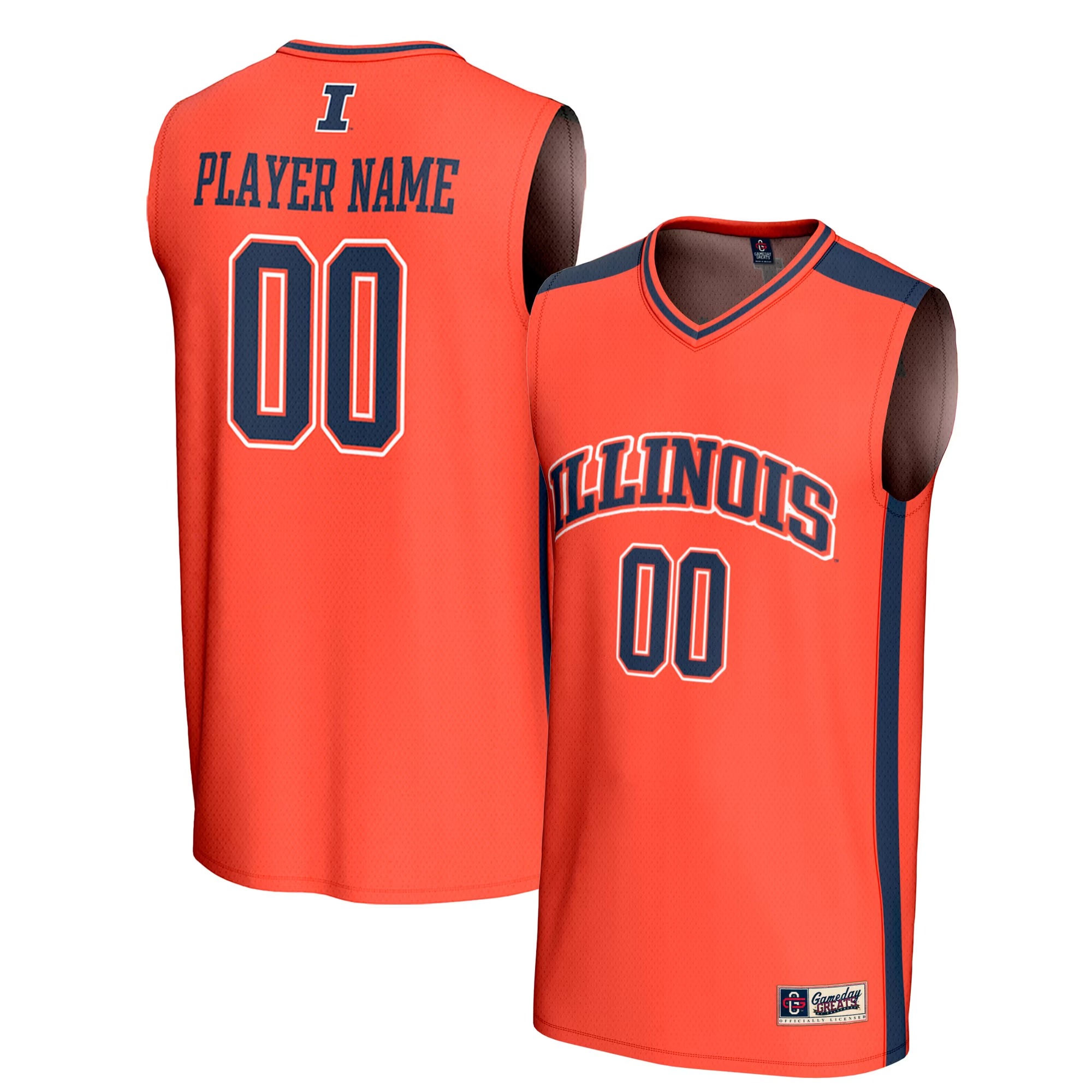 Hunk Wear - Illinois Fighting Illini GameDay Greats Unisex NIL Pick-A-Player Lightweight Men's Basketball Fashion Jersey - Orange