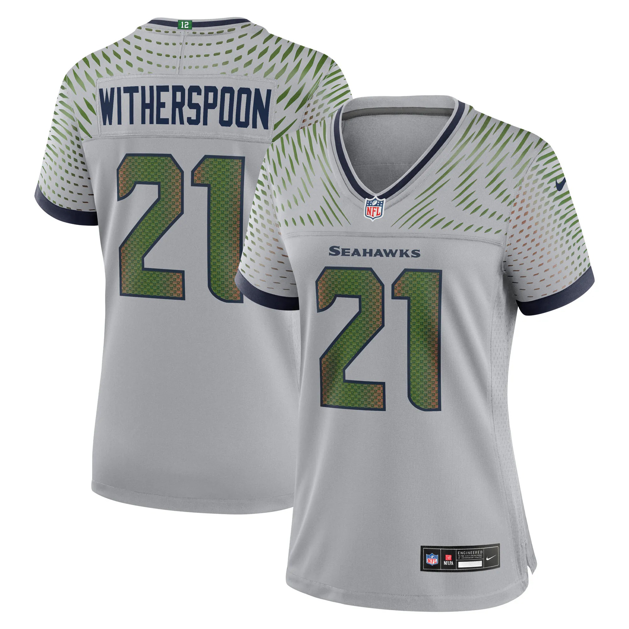 Hunk Wear - Devon Witherspoon Seattle Seahawks Nike Women's Rivalries Collection Game Jersey - Gray