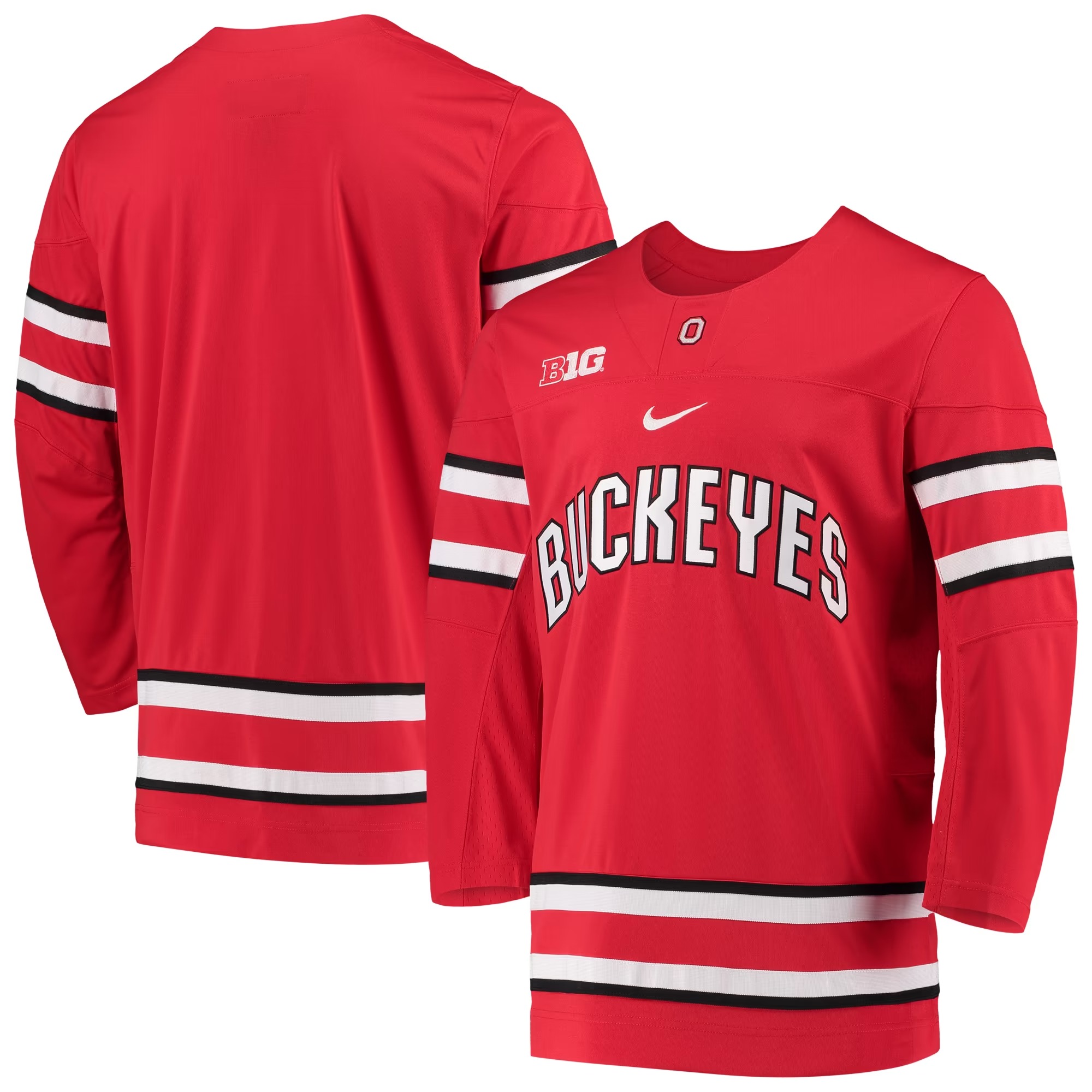Hunk Wear - Ohio State Buckeyes Nike Replica Team Hockey Jersey - Scarlet