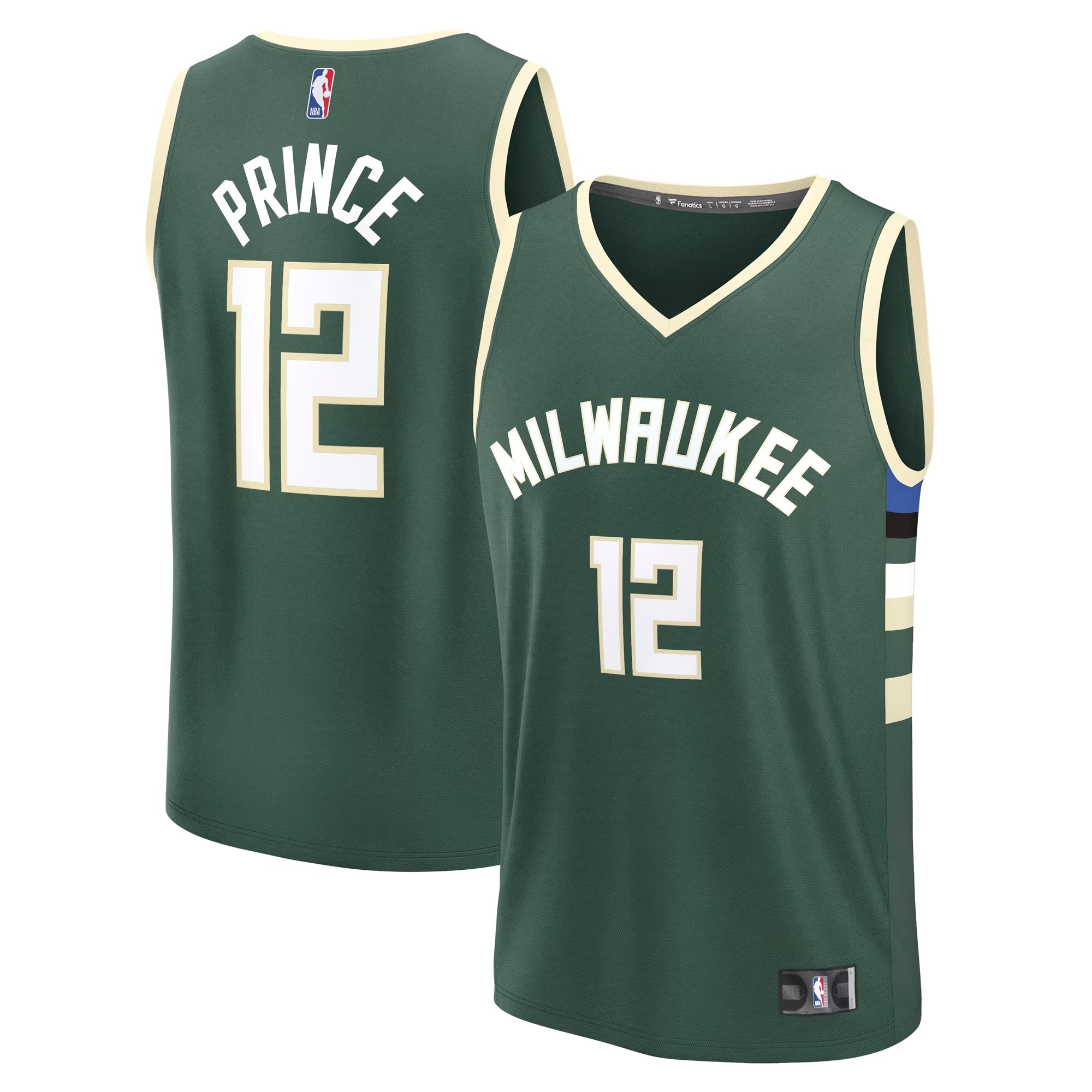 Hunk Wear - Taurean Prince Milwaukee Bucks Fanatics Fast Break Replica Player Jersey - Icon Edition - Hunter Green