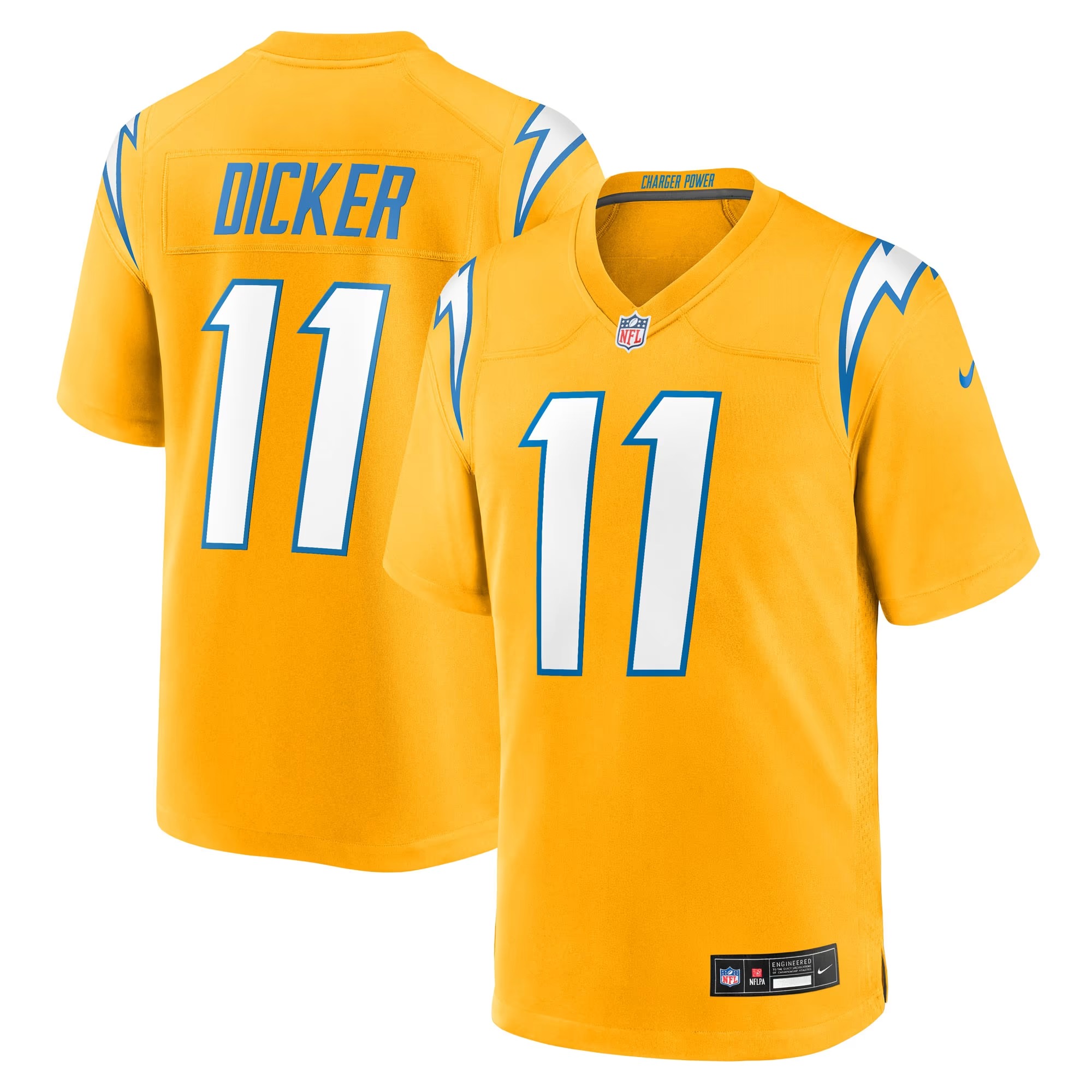 Hunk Wear - Cameron Dicker Los Angeles Chargers Nike Alternate Game Jersey - Gold