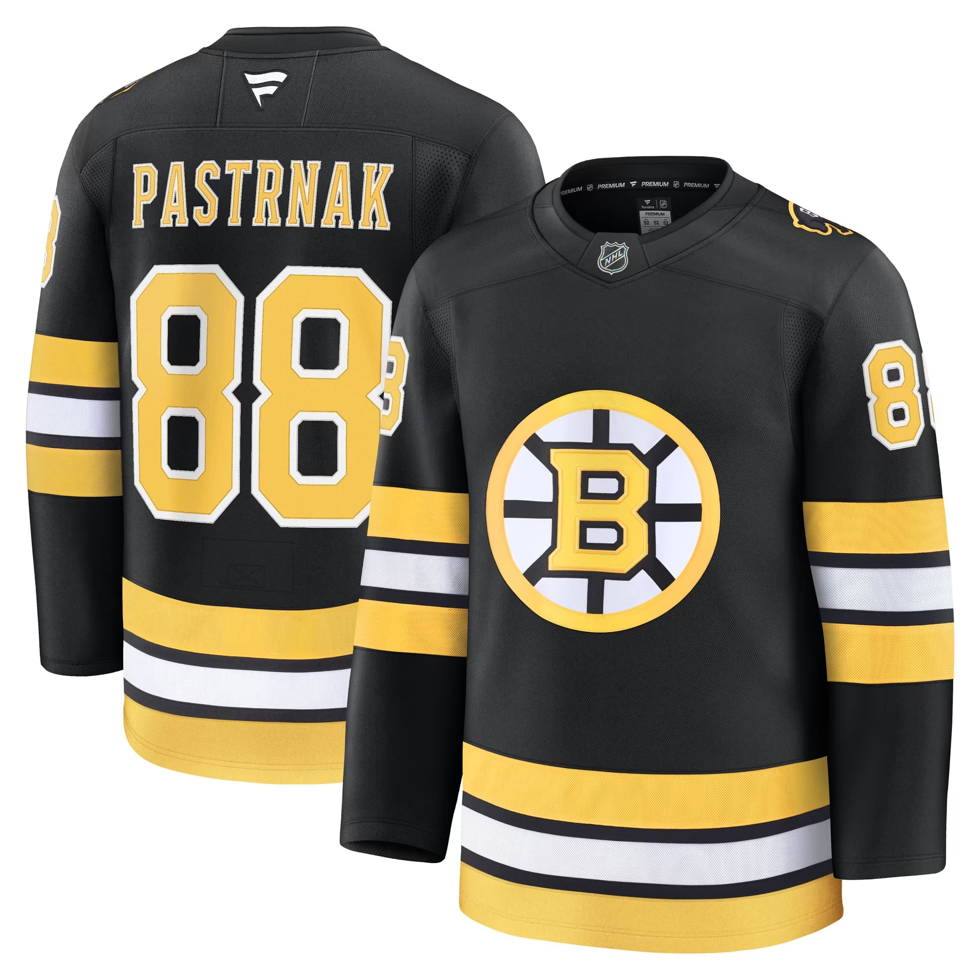 Hunk Wear - David Pastrnak Boston Bruins Fanatics Home Premium Player Jersey - Black