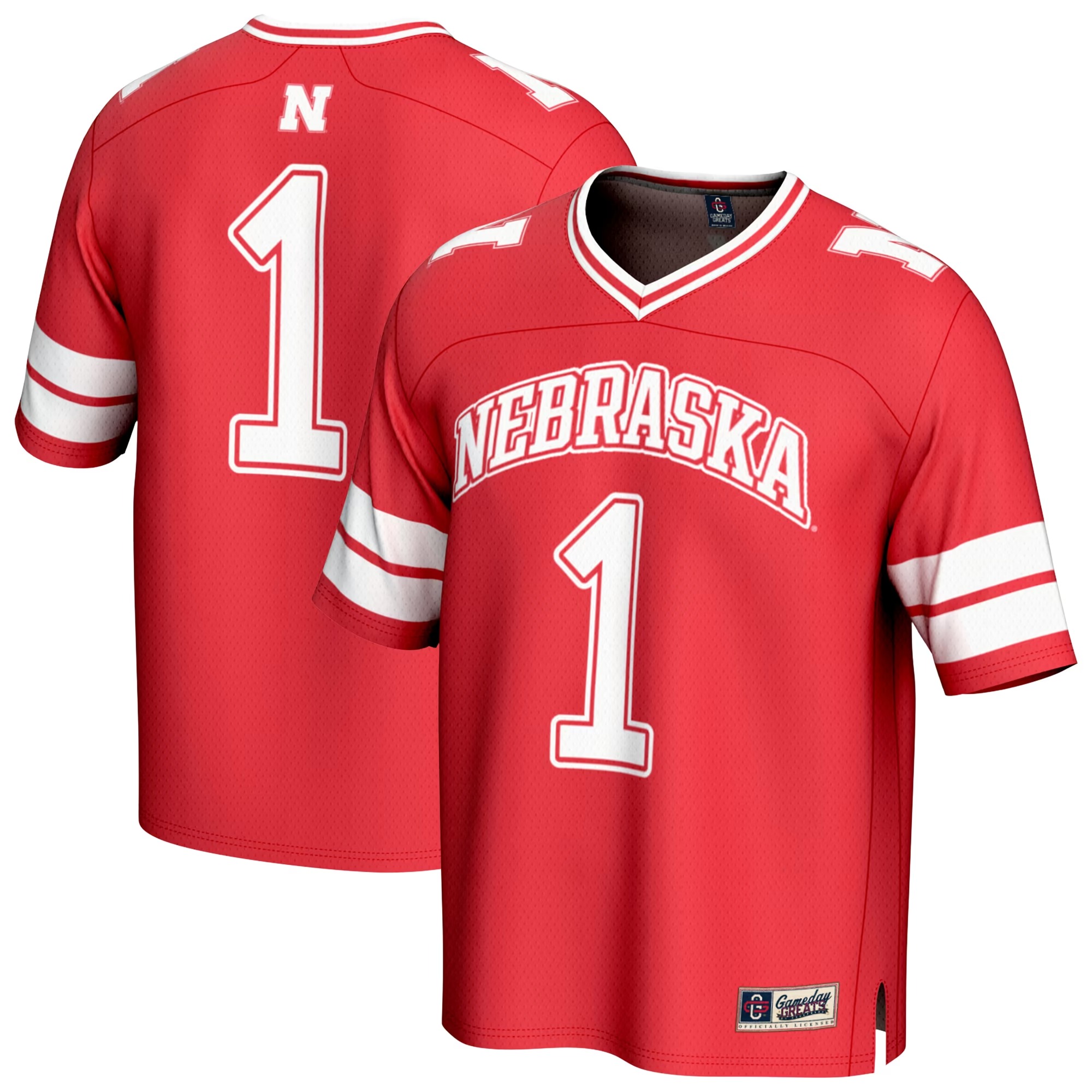 Hunk Wear - #1 Nebraska Huskers GameDay Greats Lightweight Collegiate Football Fashion Jersey - Scarlet