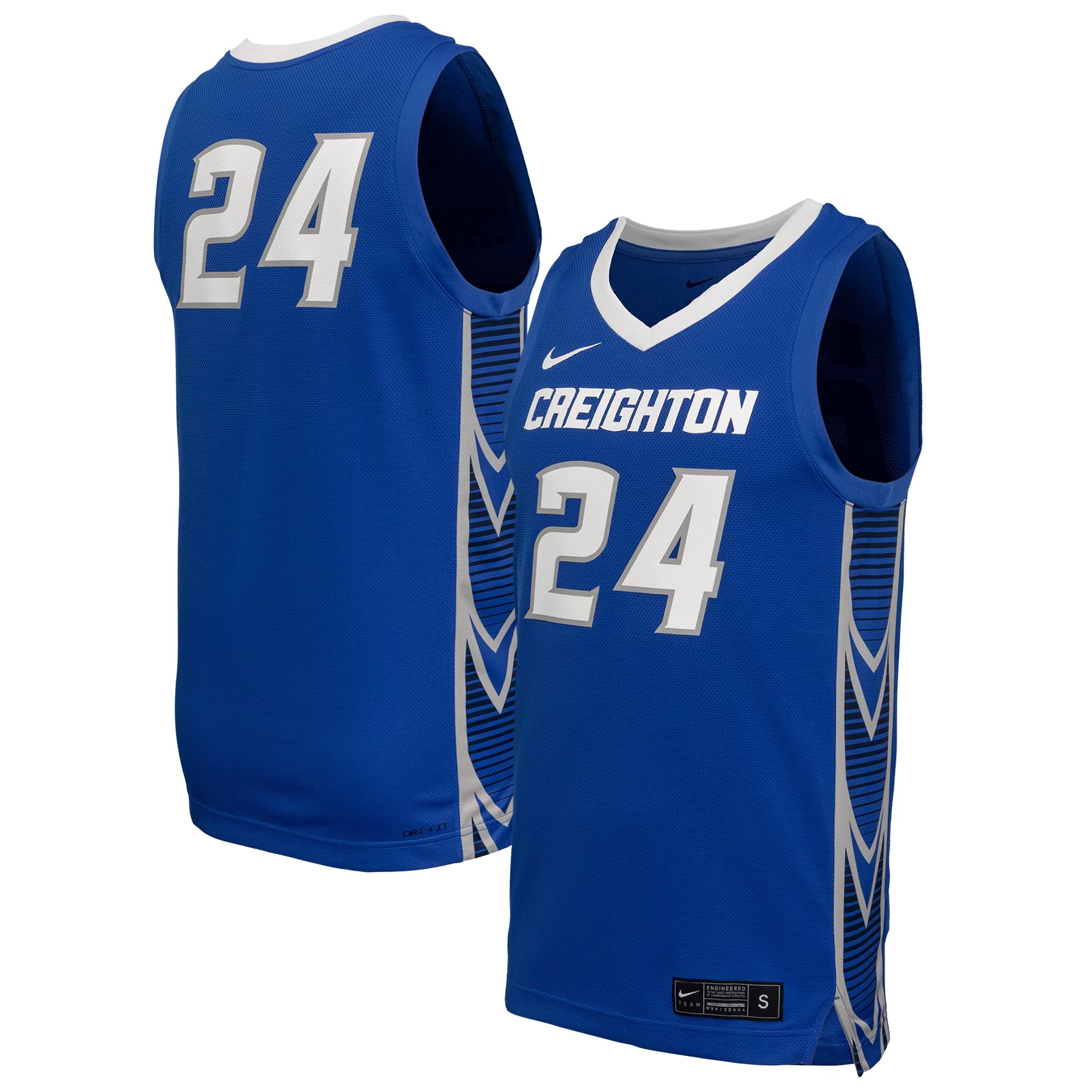 Hunk Wear - #24 Creighton Bluejays Nike Replica Basketball Jersey - Royal