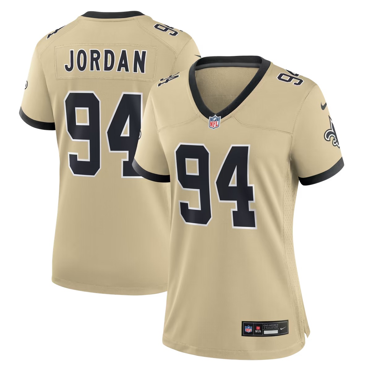 Hunk Wear - Cameron Jordan New Orleans Saints Nike Women's Gameday Golds Alternate Game Player Jersey - Gold