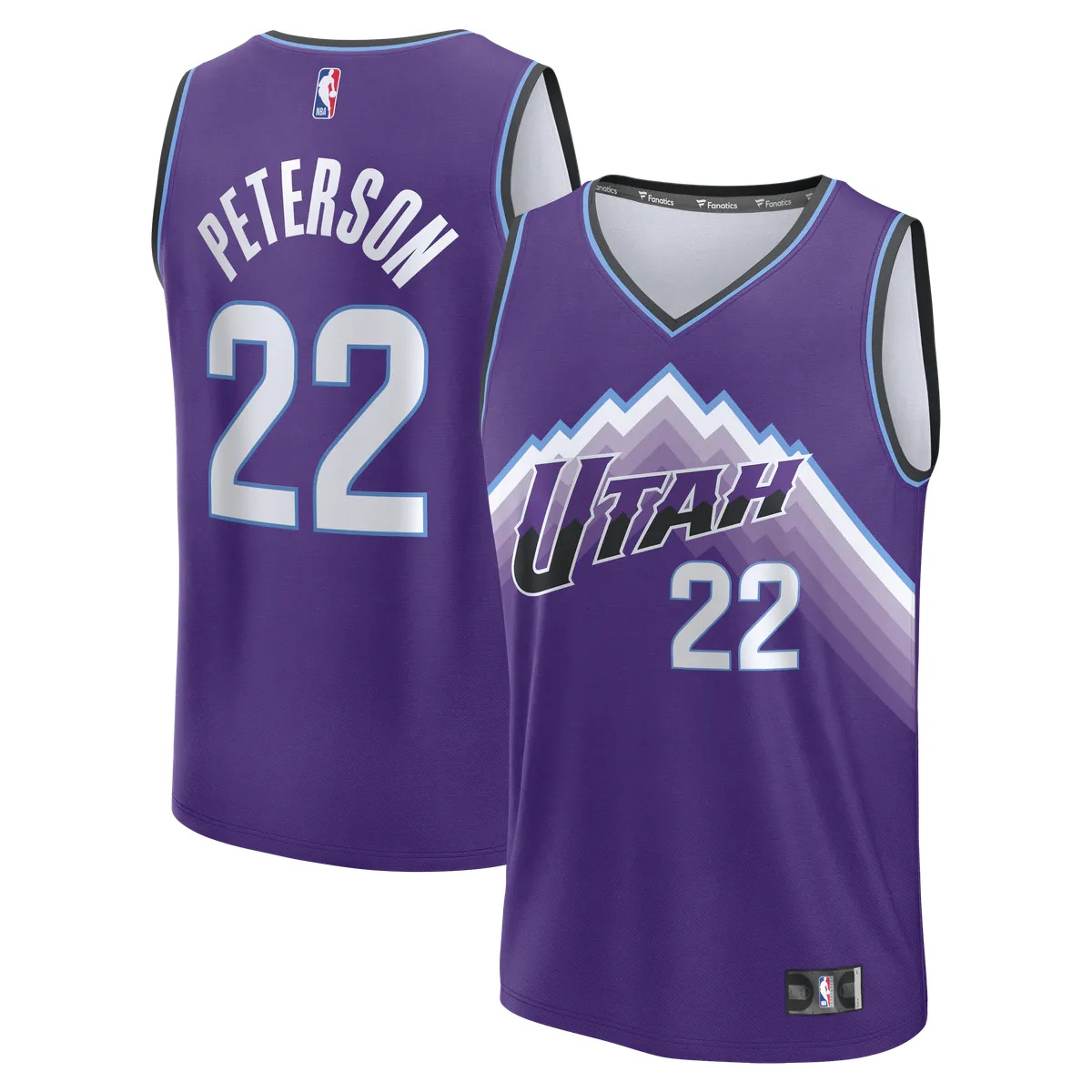 Hunk Wear - Darryn Peterson Utah Jazz Fanatics Youth Fast Break Replica Jersey - Purple - Icon Edition