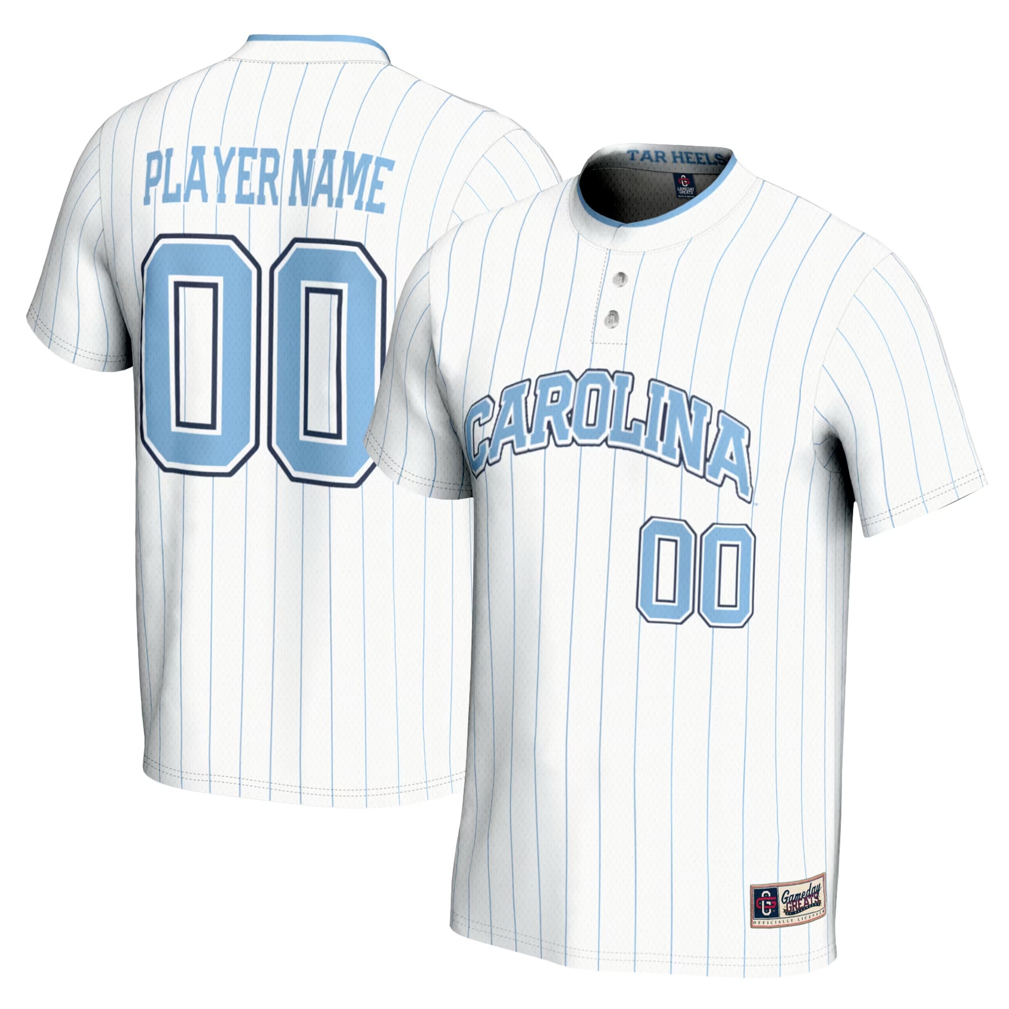 Hunk Wear - North Carolina Tar Heels GameDay Greats Unisex NIL Pick-A-Player Softball Lightweight Jersey - White