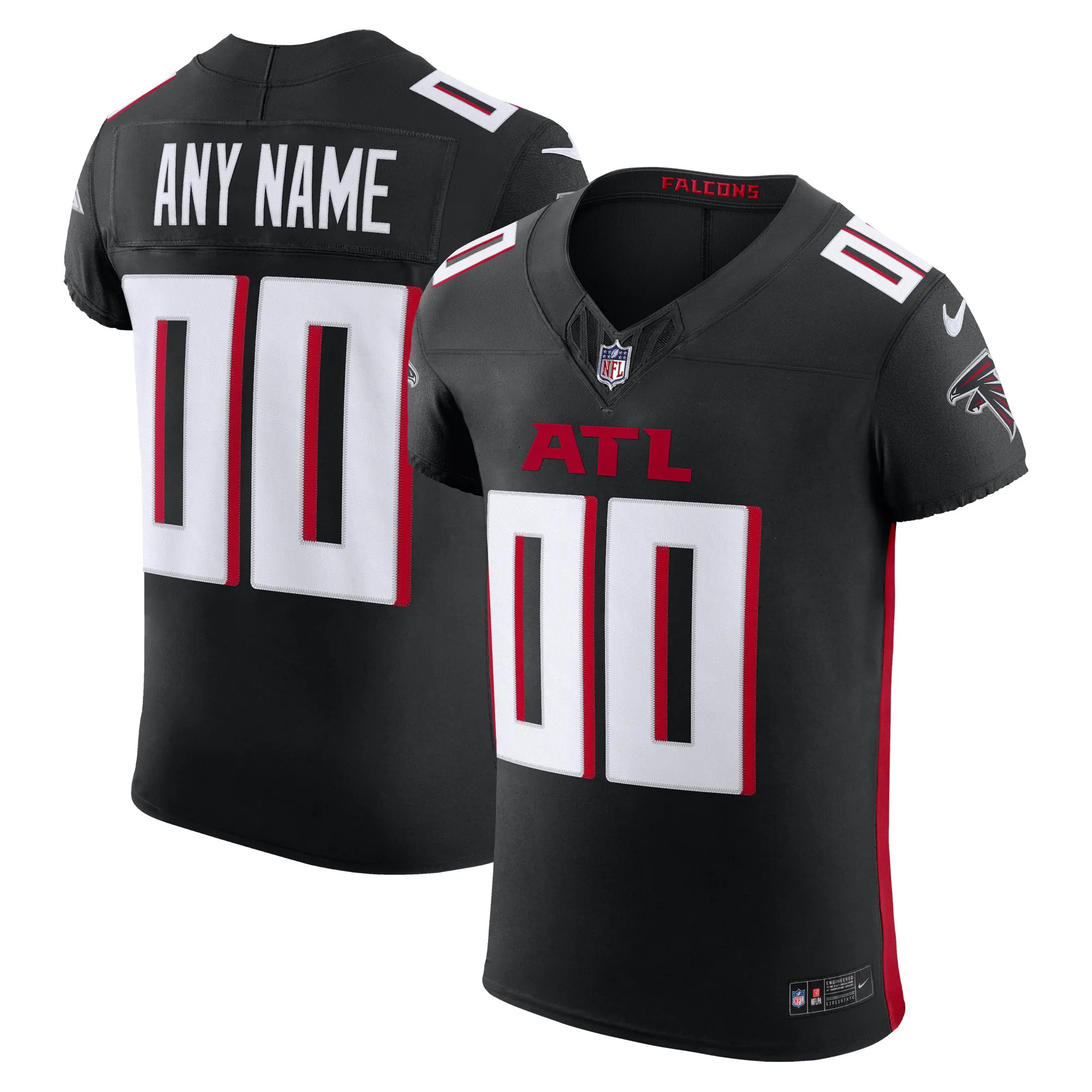 Hunk Wear - Atlanta Falcons Nike Vapor F.U.S.E. Elite Custom Jersey - Black