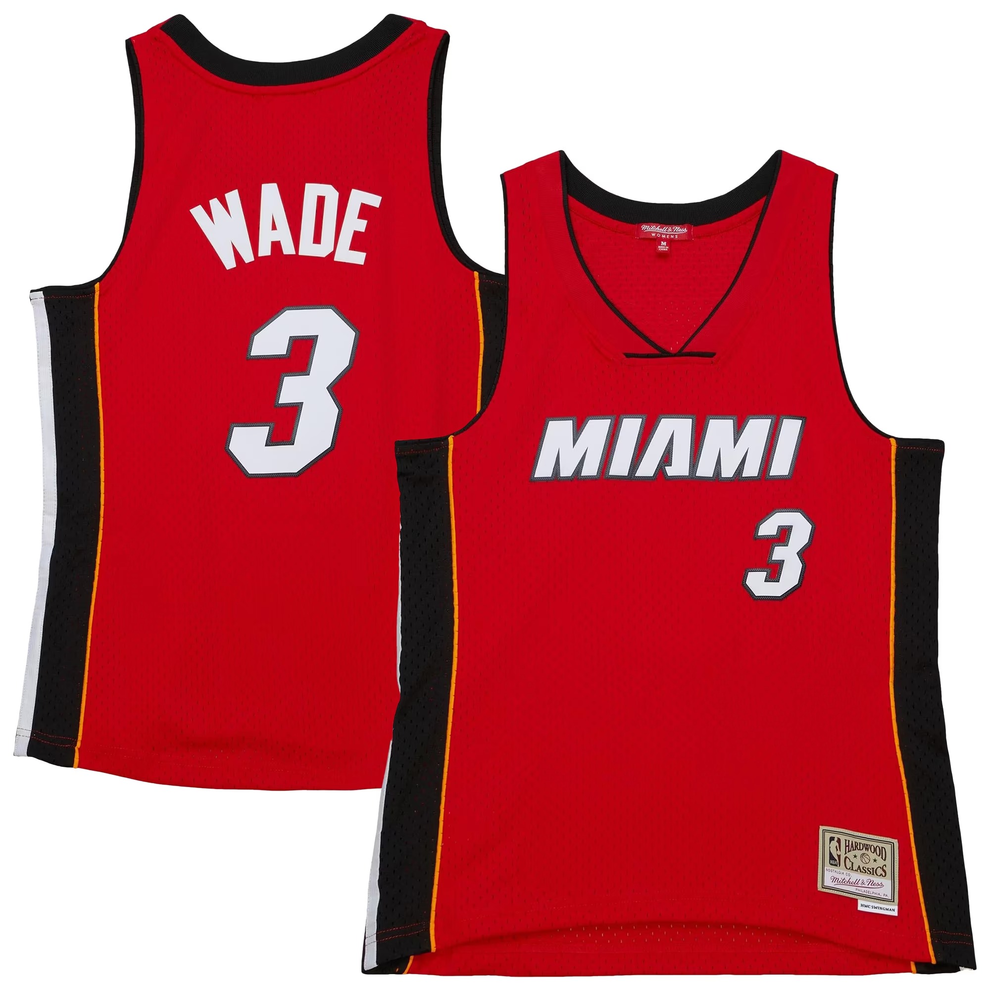 Hunk Wear - Dwyane Wade Miami Heat Women's 2005_06 Hardwood Classics Swingman Jersey - Red