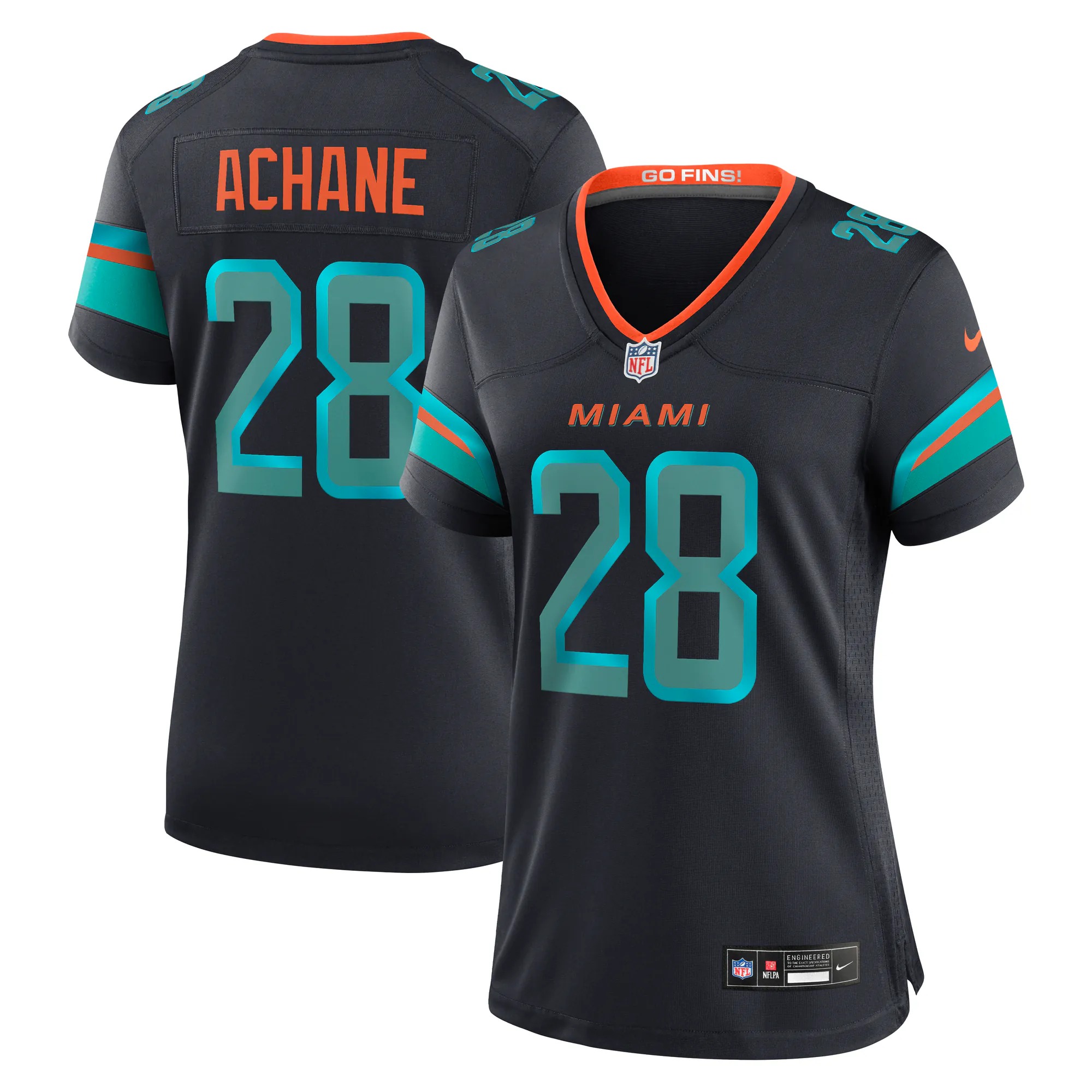 Hunk Wear - De'Von Achane Miami Dolphins Nike Women's Rivalries Collection Game Jersey - Navy