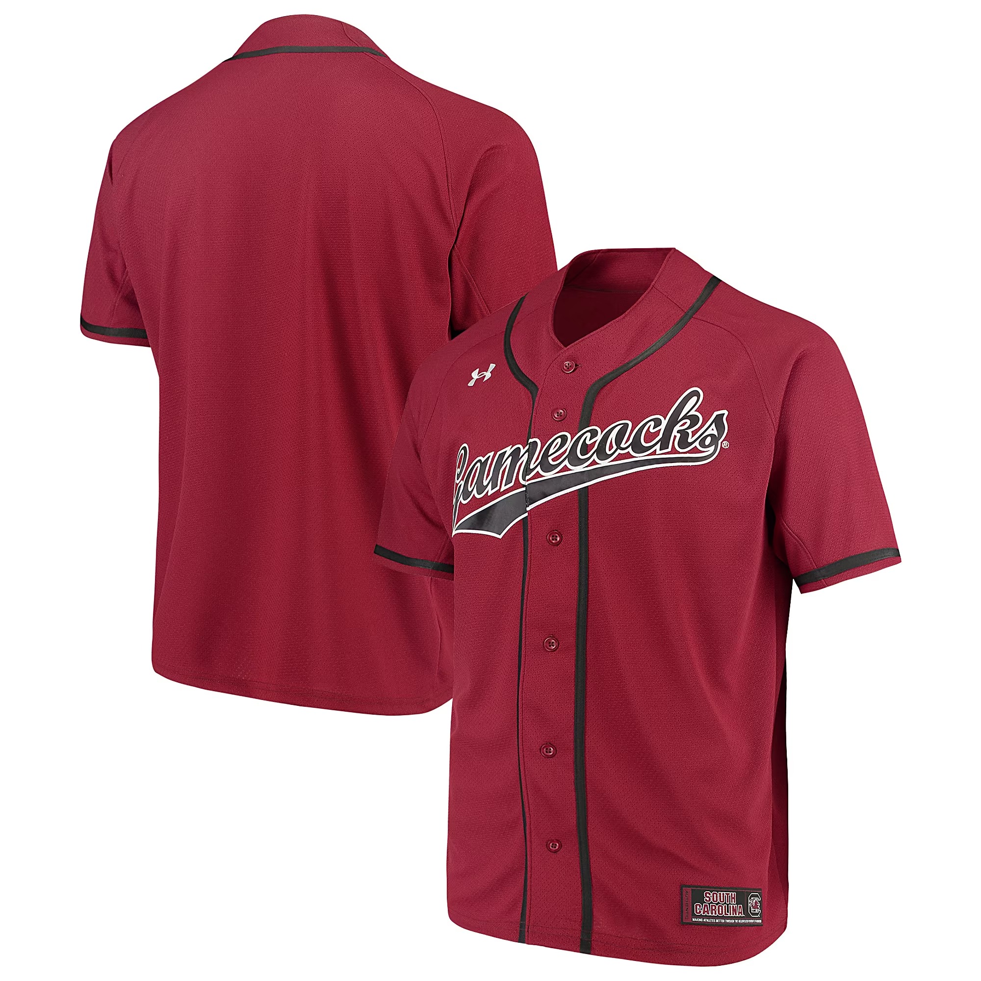 Hunk Wear - South Carolina Gamecocks Under Armour Performance Replica Baseball Jersey - Garnet