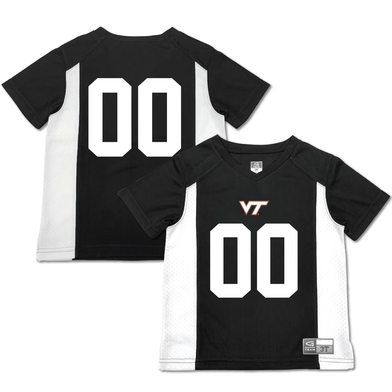 Hunk Wear - #00 Virginia Tech Hokies Garb Toddler Football Jersey - Black