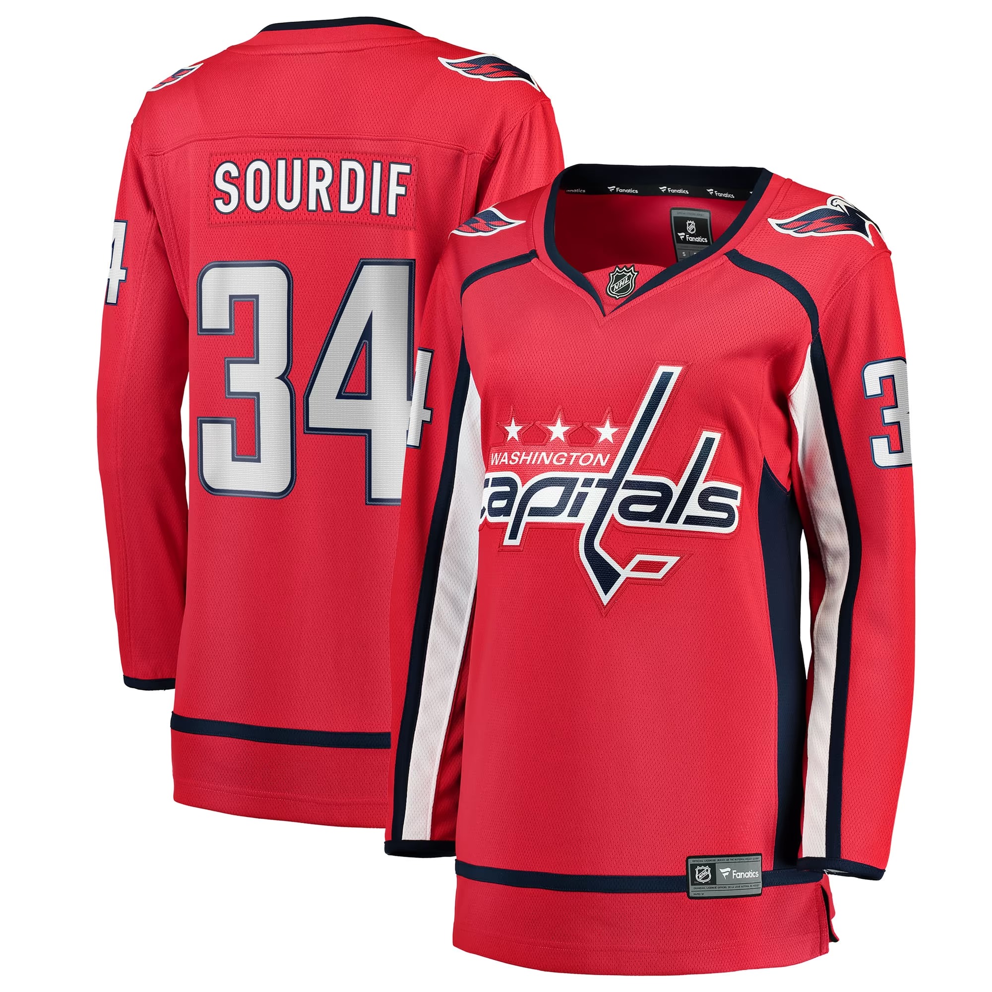 Hunk Wear - Justin Sourdif Washington Capitals Fanatics Women's Home Breakaway Jersey - Red