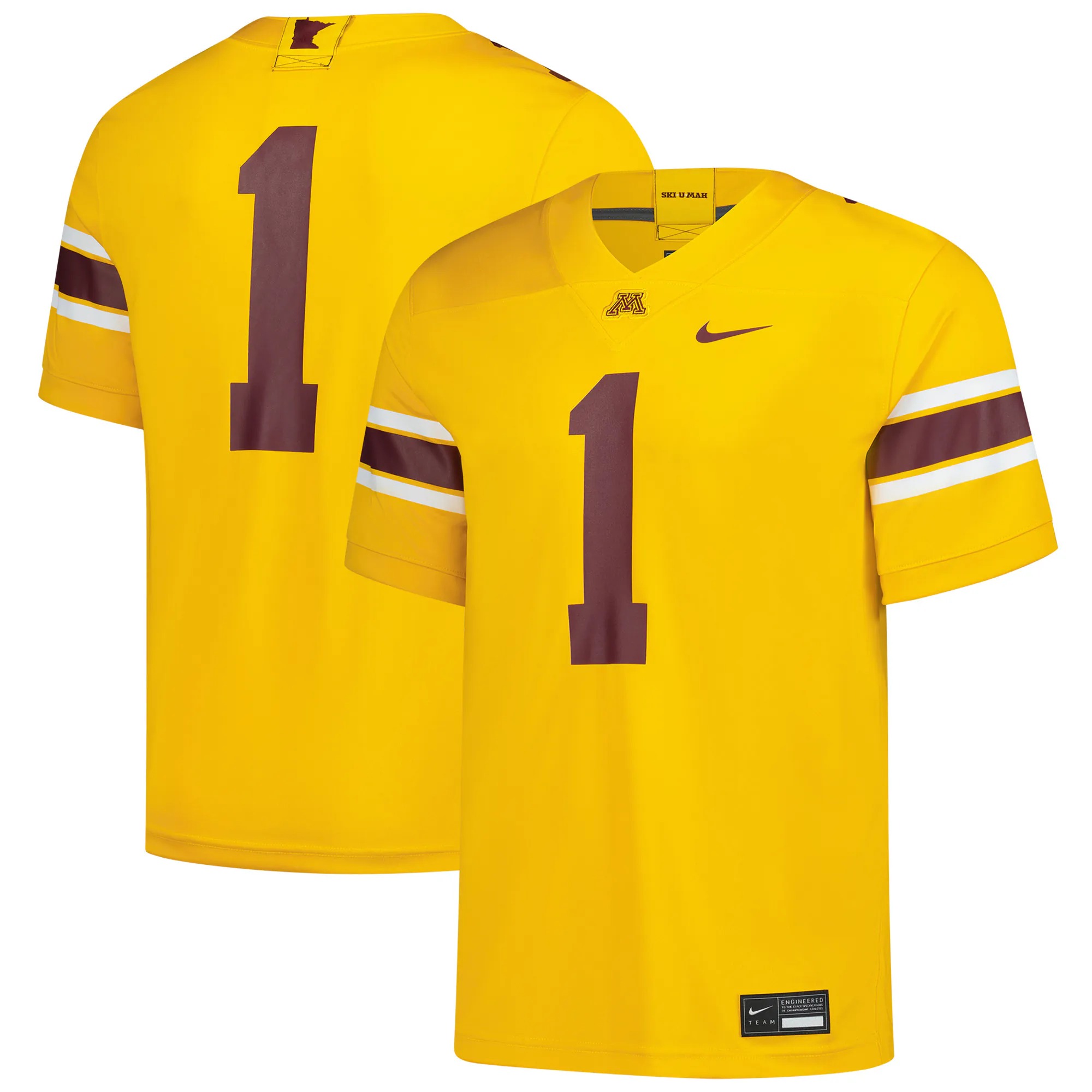 Hunk Wear - #1 Minnesota Golden Gophers Nike Game Football Jersey - Gold