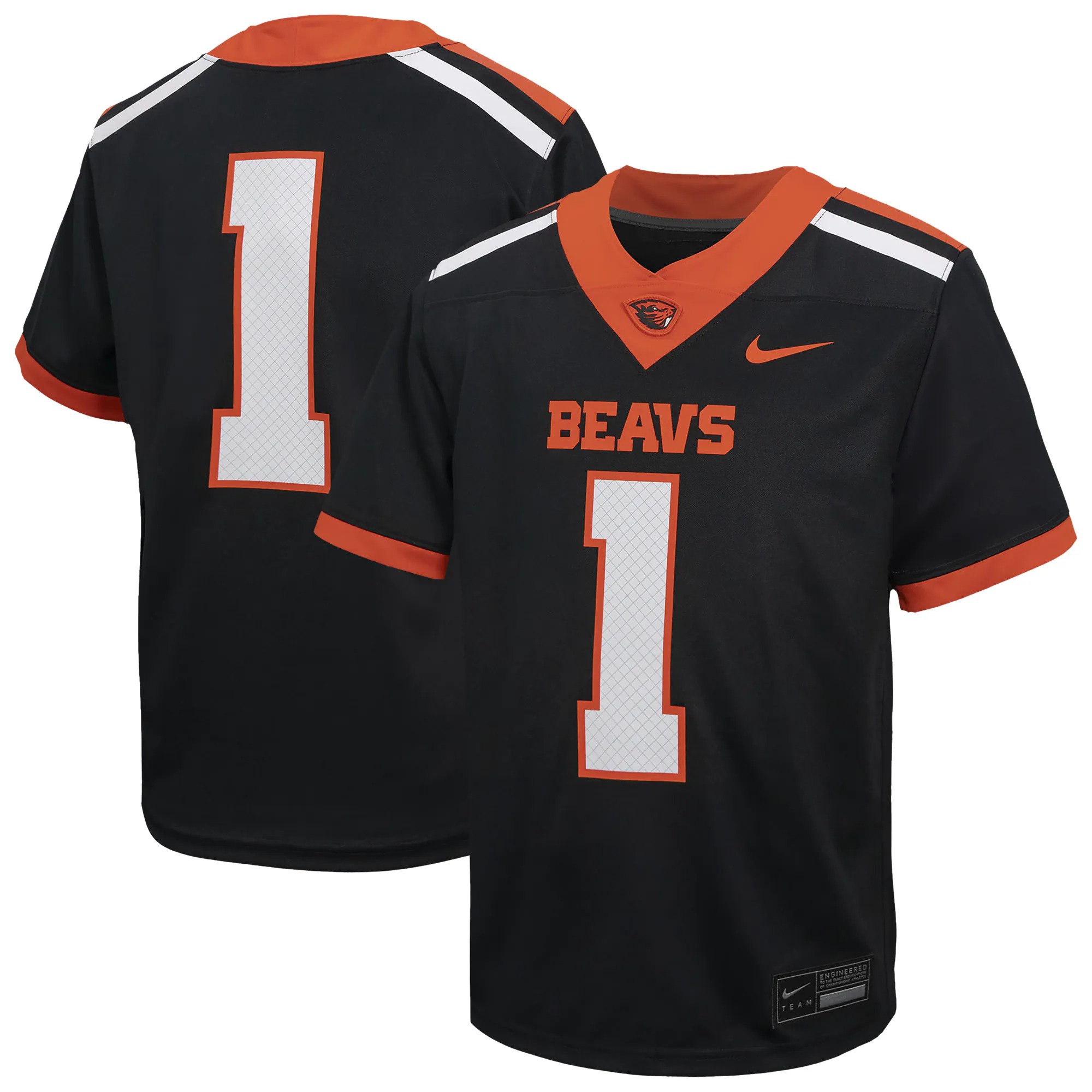 Hunk Wear - #1 Oregon State Beavers Nike Youth Untouchable Football Jersey - Black