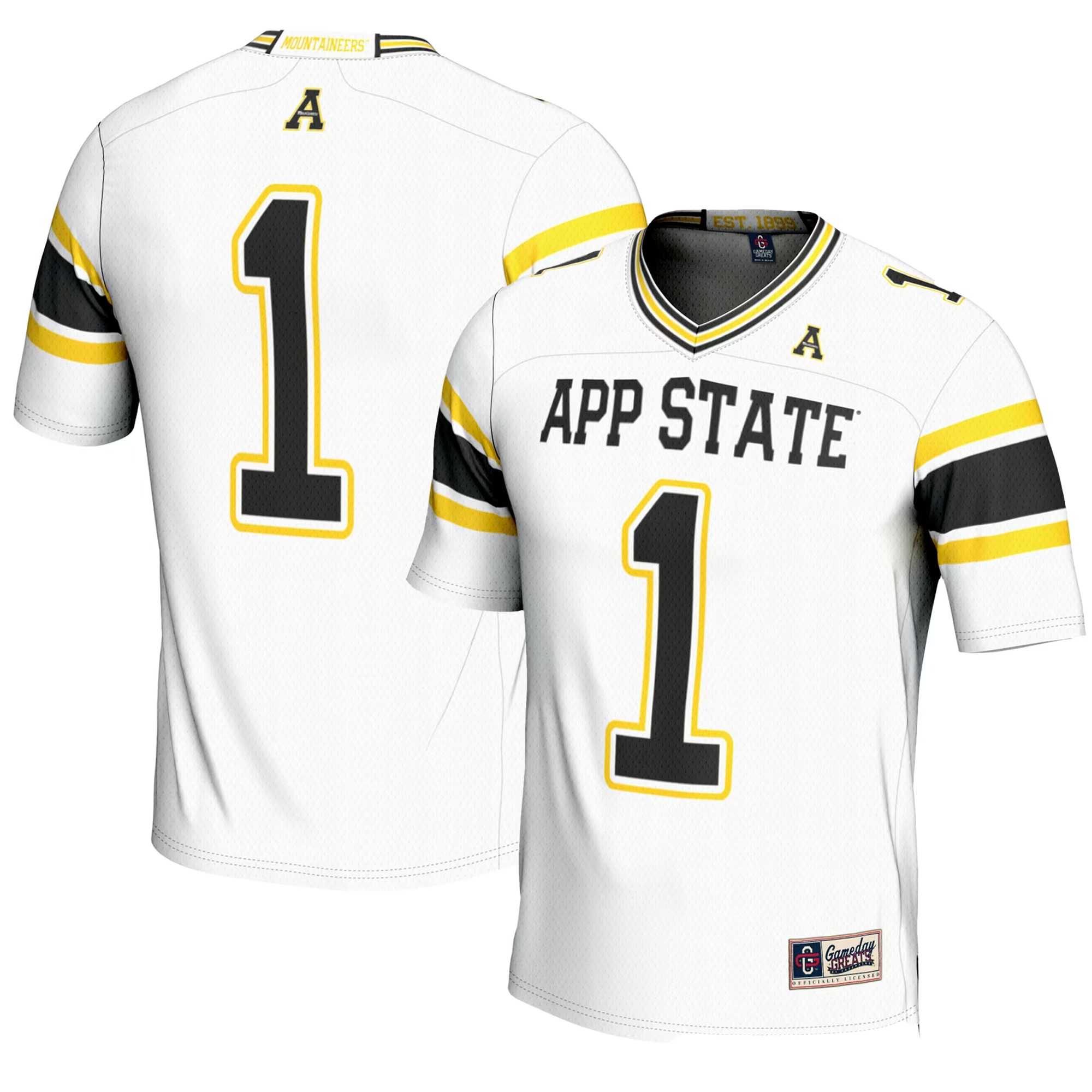 Hunk Wear - #1 Appalachian State Mountaineers GameDay Greats Endzone Football Jersey - White