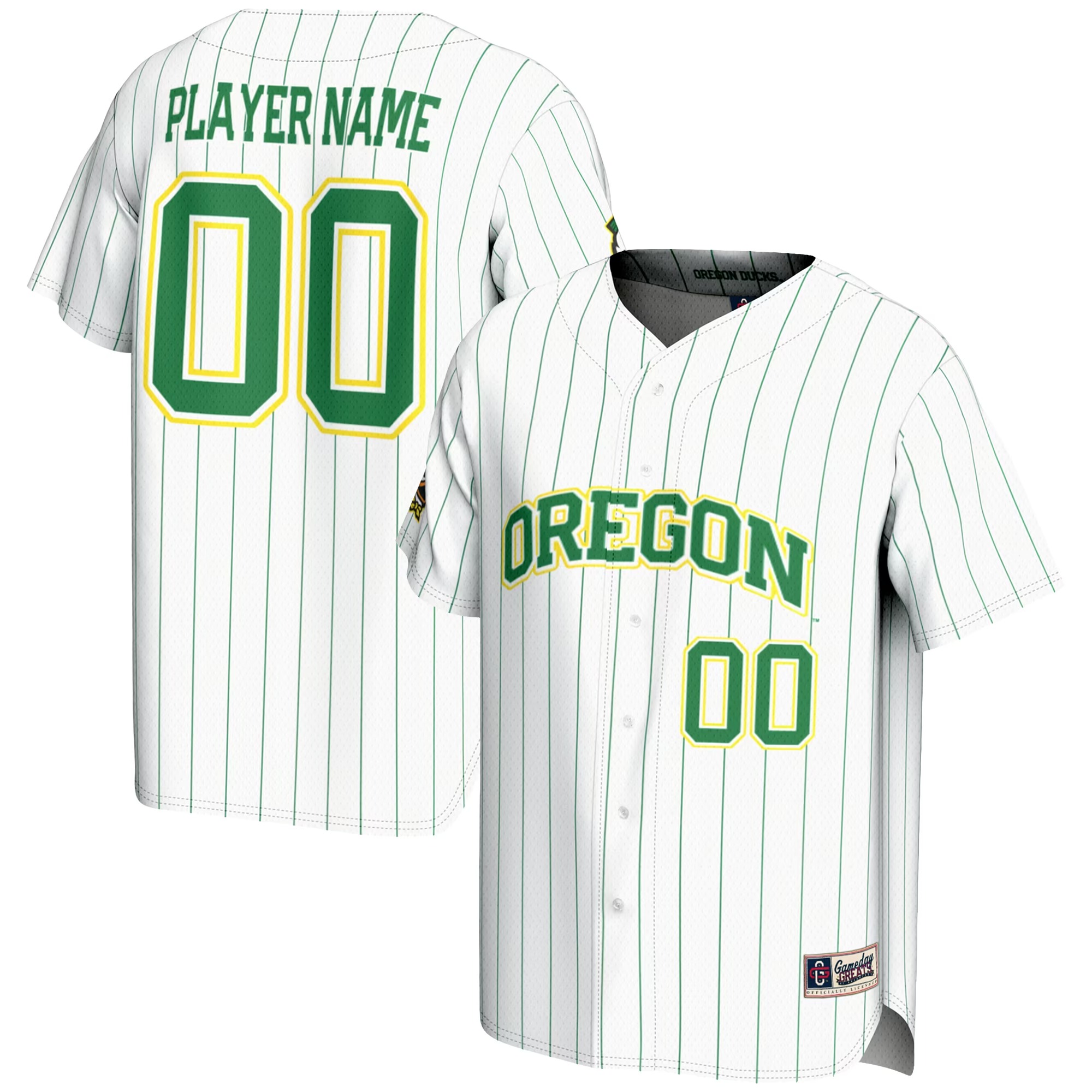 Hunk Wear - Oregon Ducks GameDay Greats Youth NIL Pick-A-Player Lightweight Baseball Jersey - White