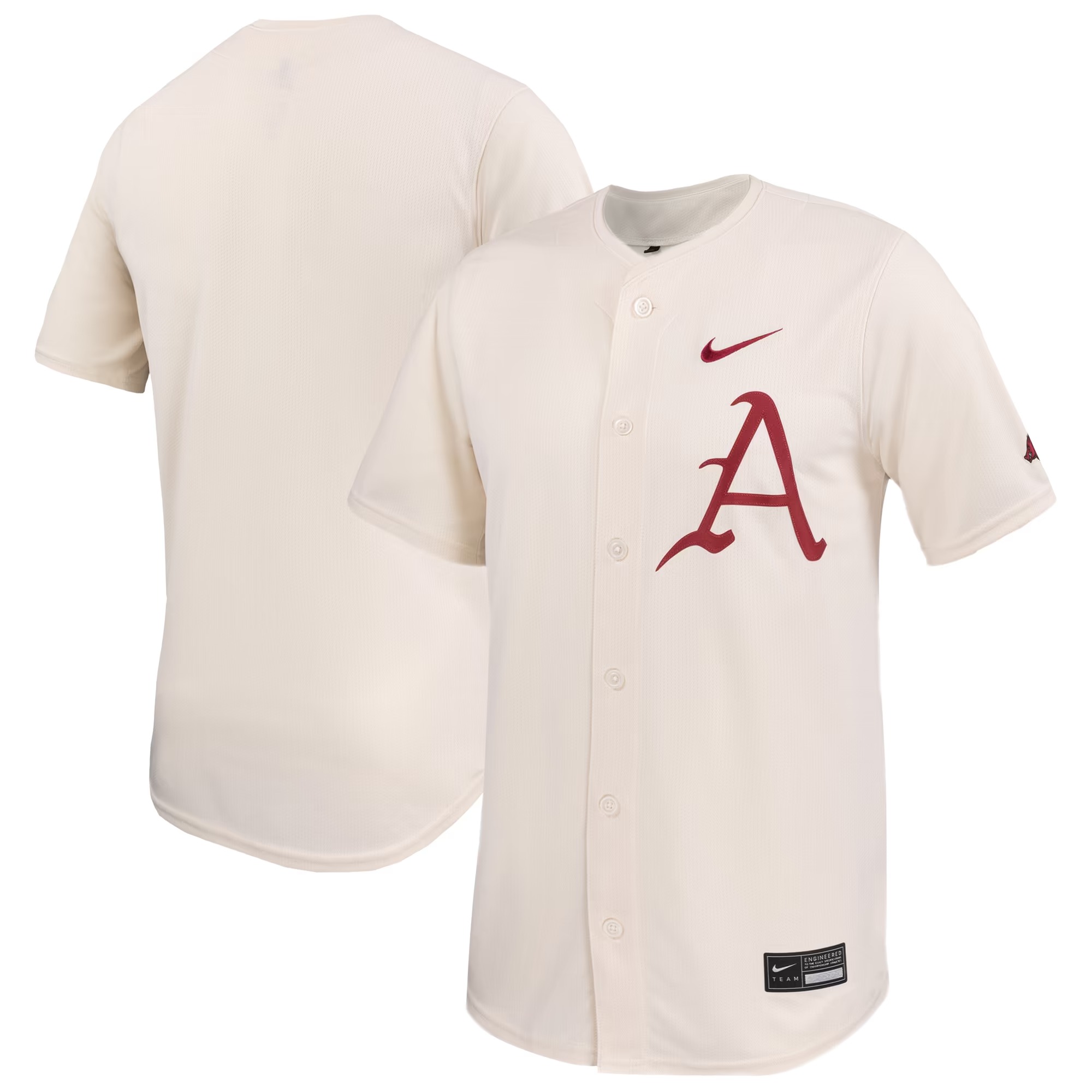 Hunk Wear - Arkansas Razorbacks Nike Limited Baseball Jersey - Natural