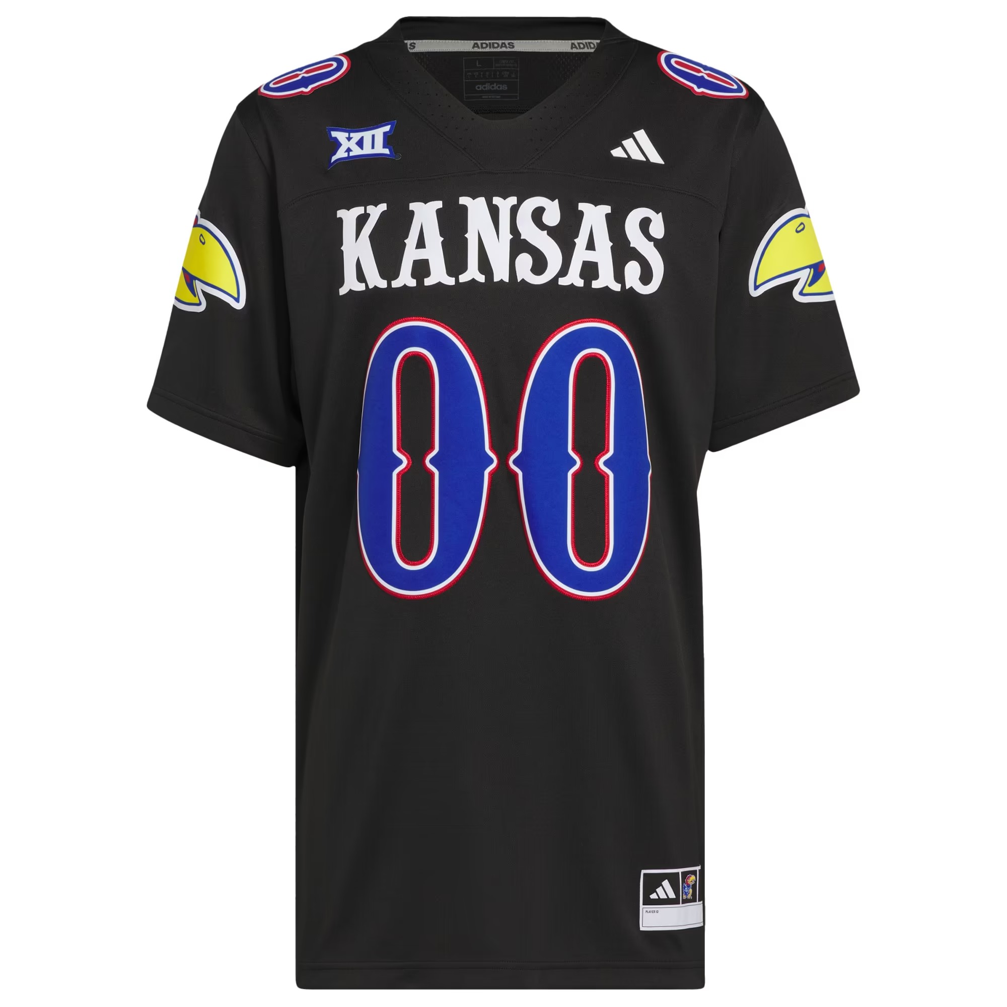 Hunk Wear - #00 Kansas Jayhawks adidas Alternate Premier Jersey - Black