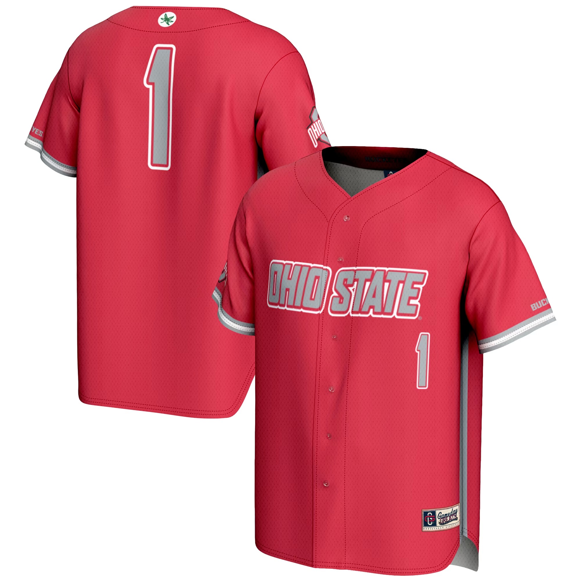 Hunk Wear - #1 Ohio State Buckeyes GameDay Greats Youth Lightweight Baseball Jersey - Scarlet