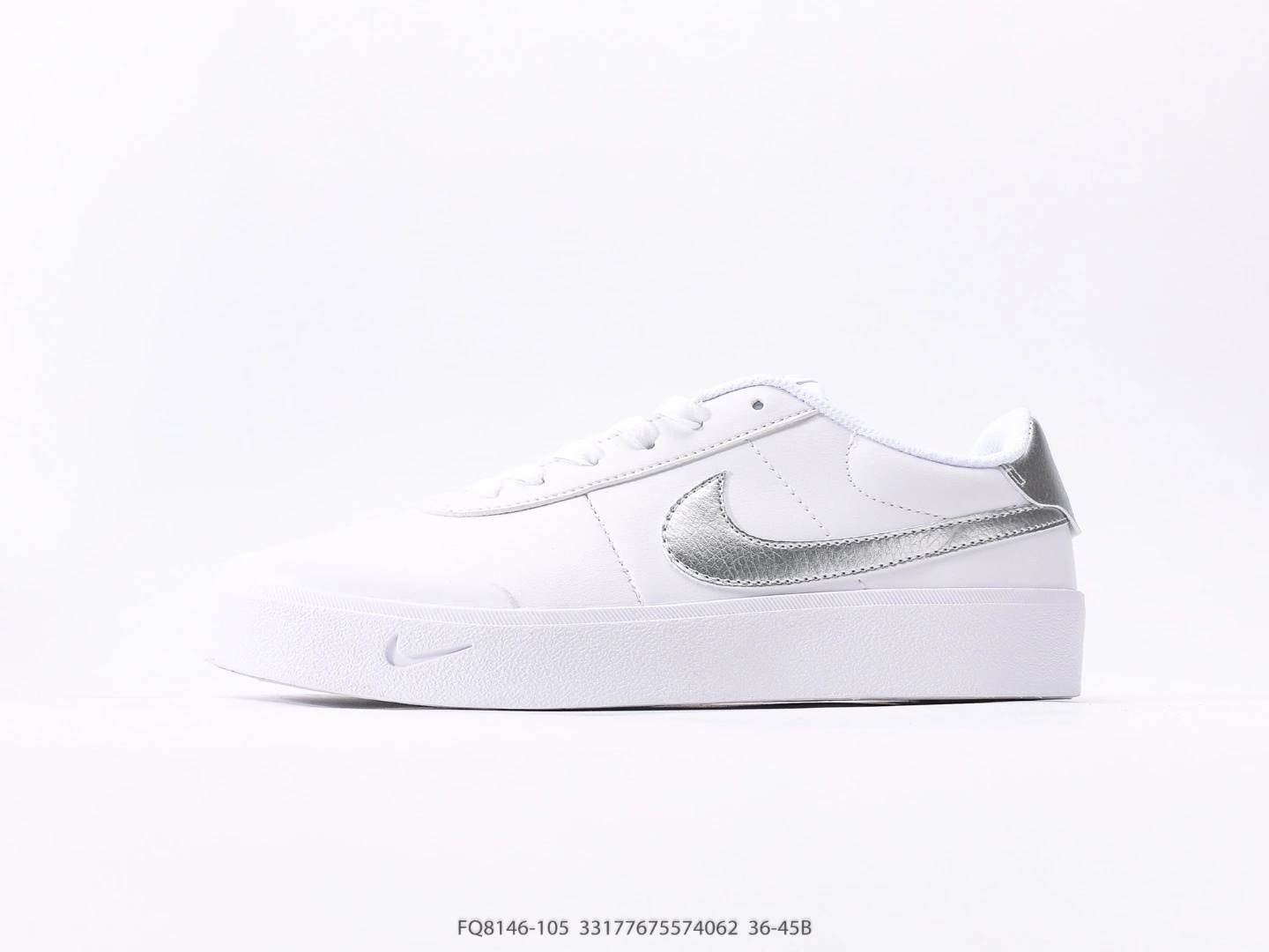Nike Women’s Low Top Sneakers White Silver Leather FQ8146-105