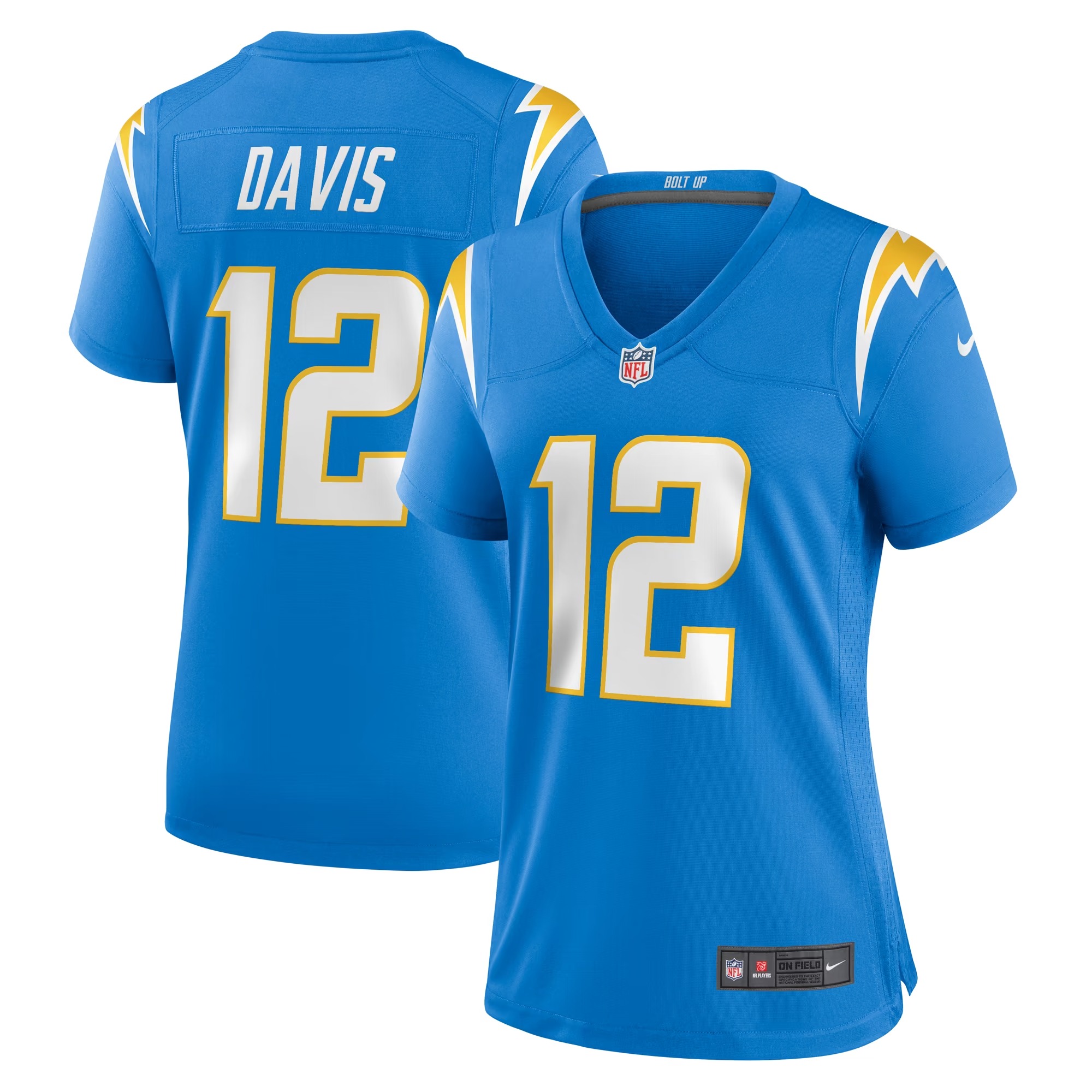 Hunk Wear - Derius Davis Los Angeles Chargers Nike Women's Team Game Jersey - Powder Blue