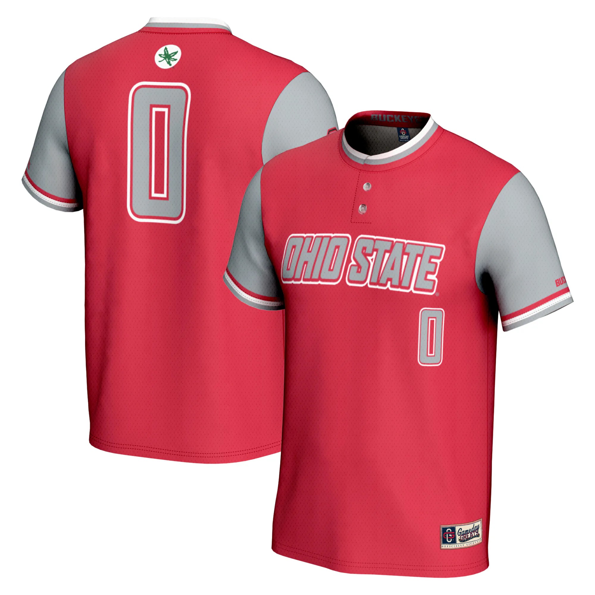 Hunk Wear - #0 Ohio State Buckeyes GameDay Greats Youth Lightweight Softball Jersey - Scarlet