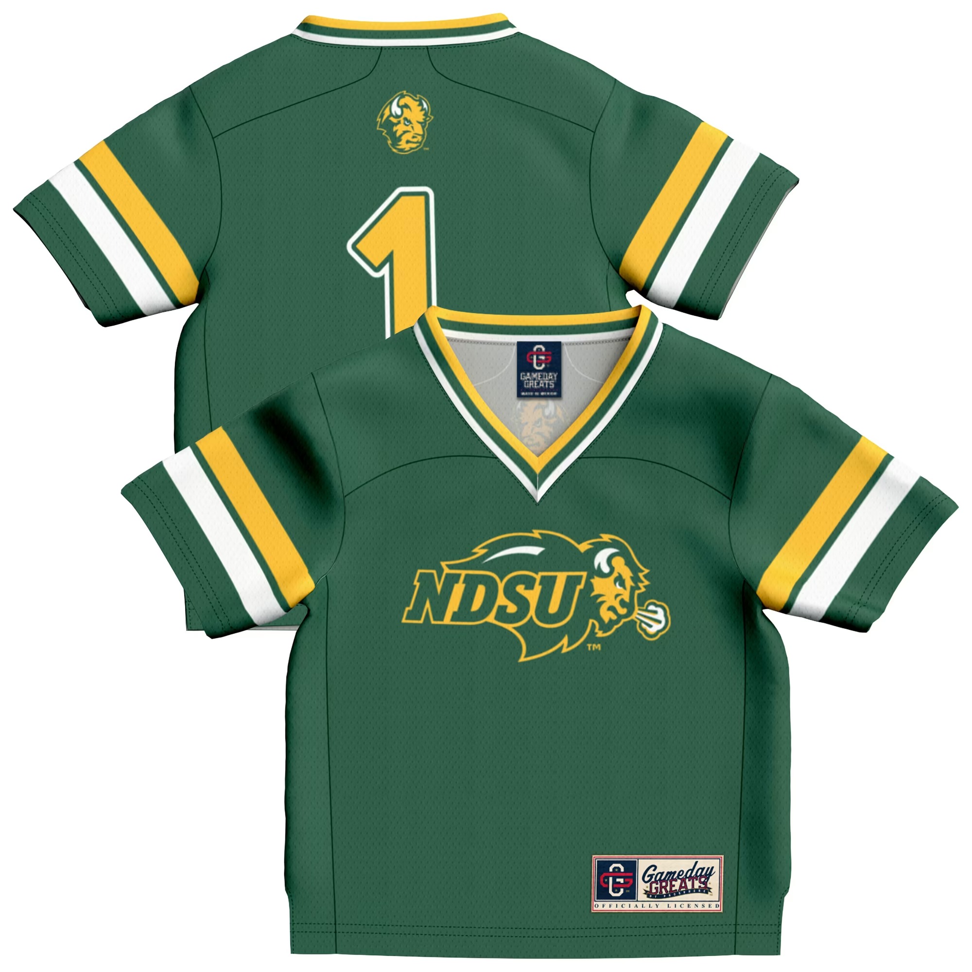 Hunk Wear - #1 NDSU Bison GameDay Greats Infant Lightweight Collegiate Football Fashion Jersey - Green