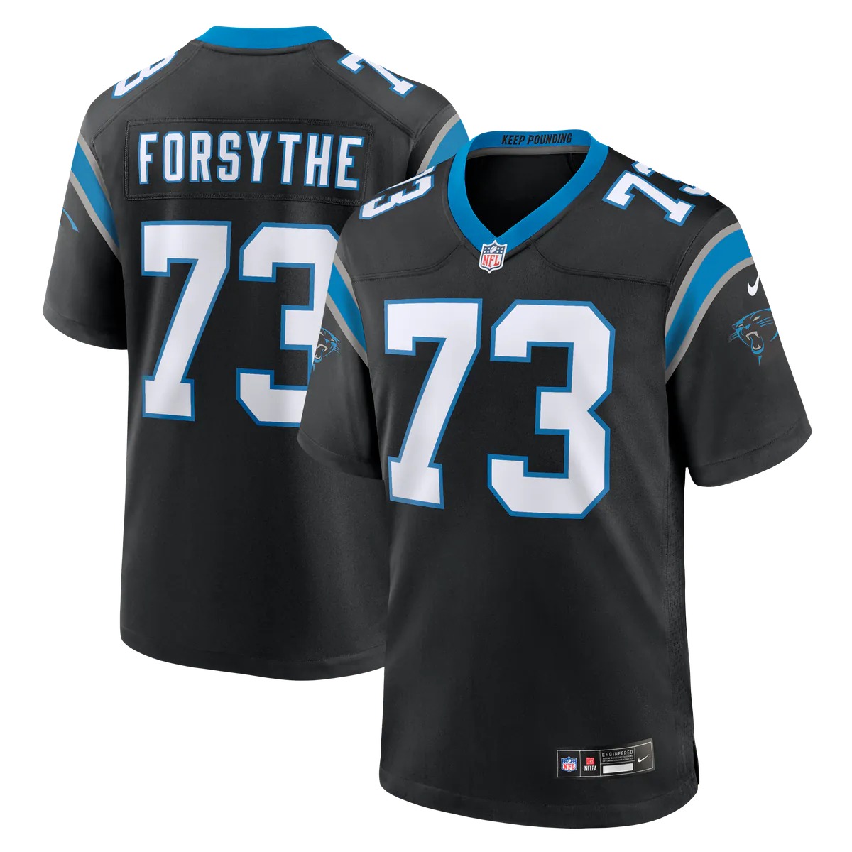 Hunk Wear - Stone Forsythe Carolina Panthers Nike Team Game Jersey - Black