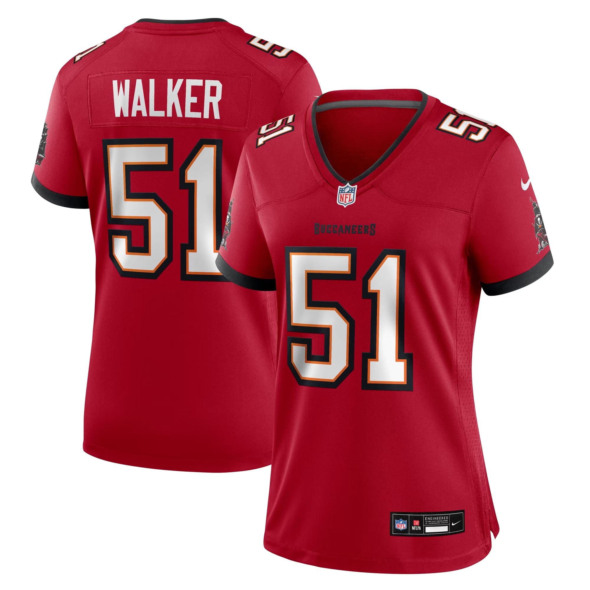 Hunk Wear - David Walker Tampa Bay Buccaneers Nike Women's Team Game Jersey - Red