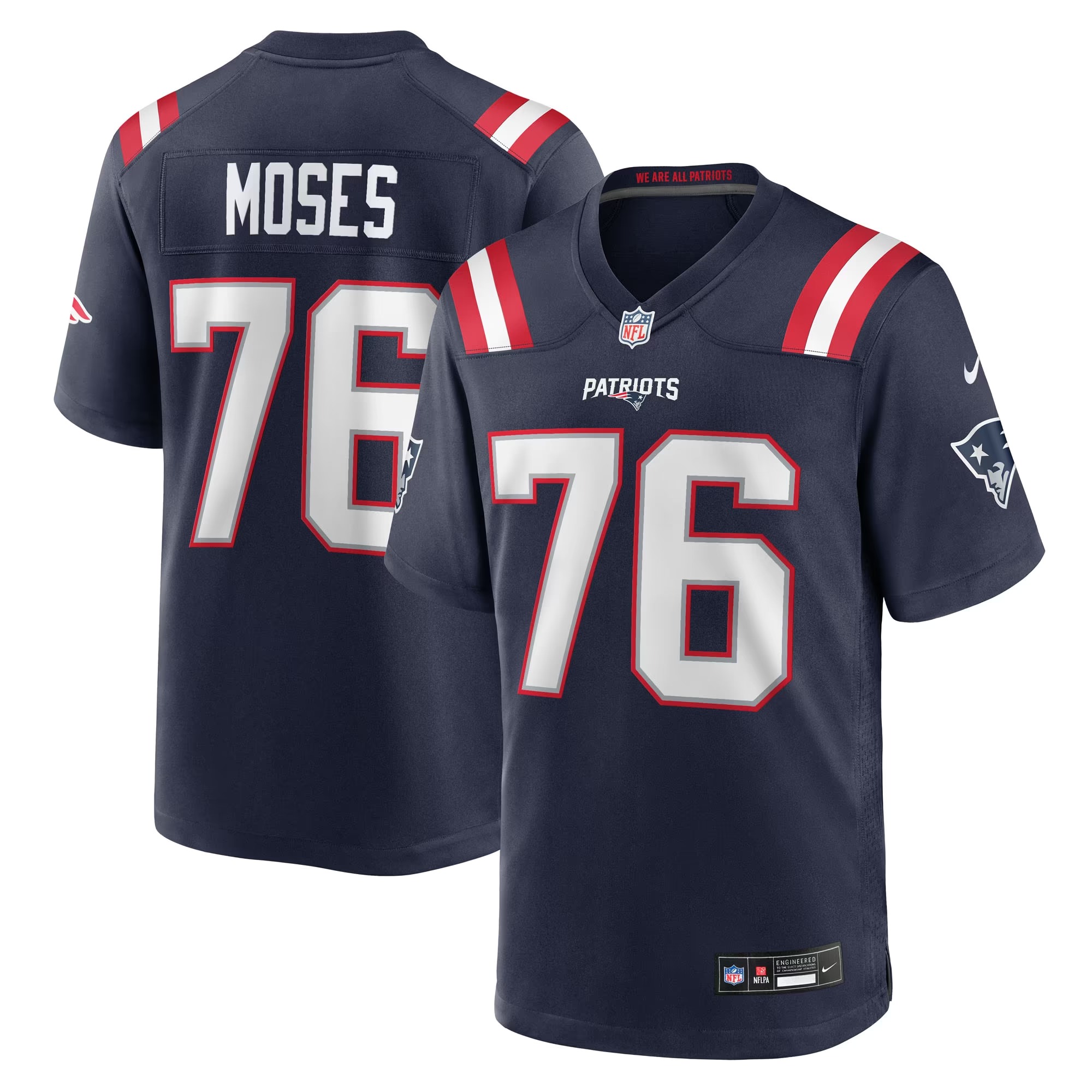Hunk Wear - Morgan Moses New England Patriots Nike Team Game Jersey - Navy