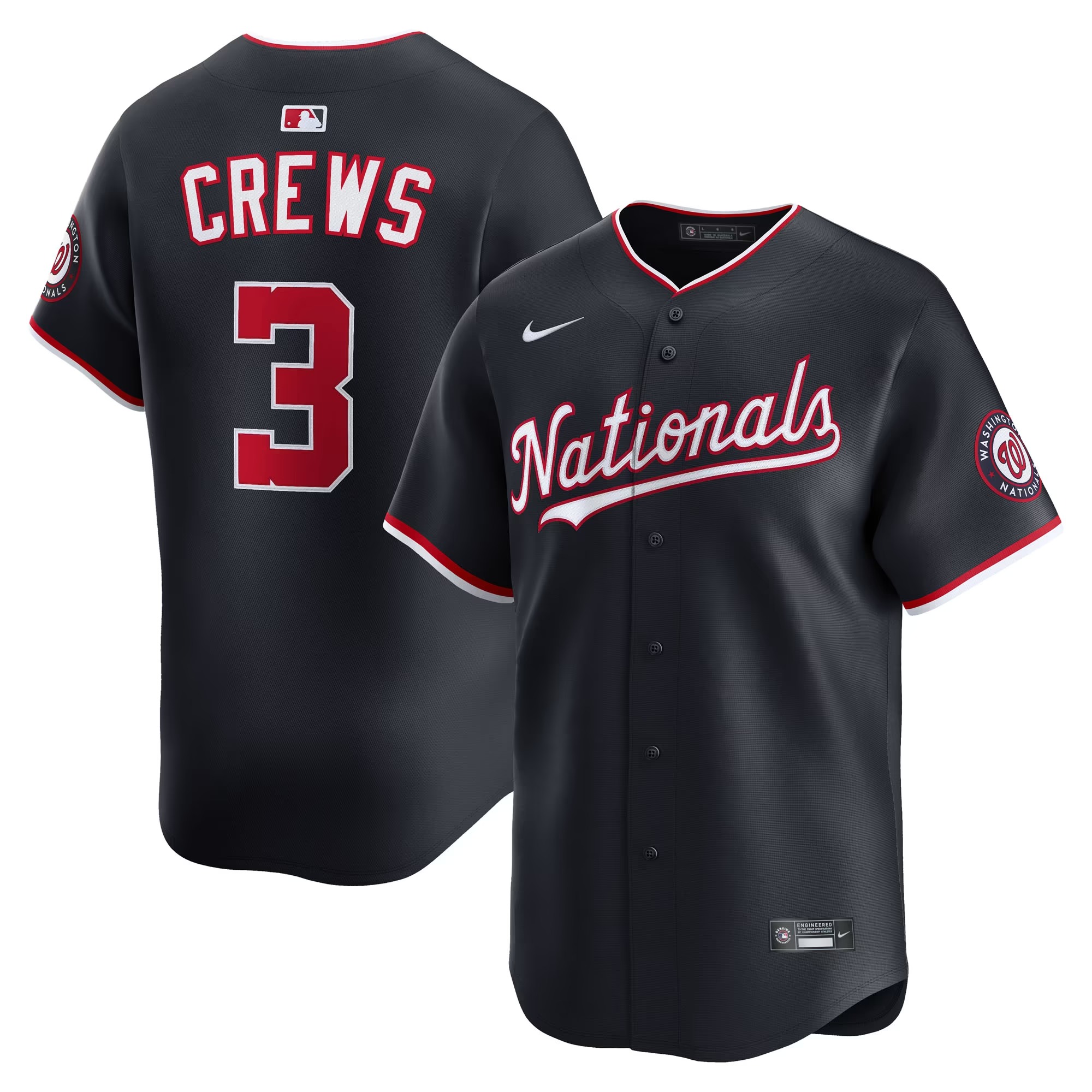 Hunk Wear - Dylan Crews Washington Nationals Nike Alternate Limited Jersey - Navy