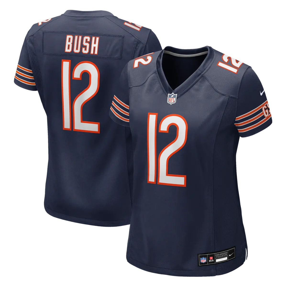 Hunk Wear - Devin Bush Chicago Bears Nike Women's Team Game Jersey - Navy