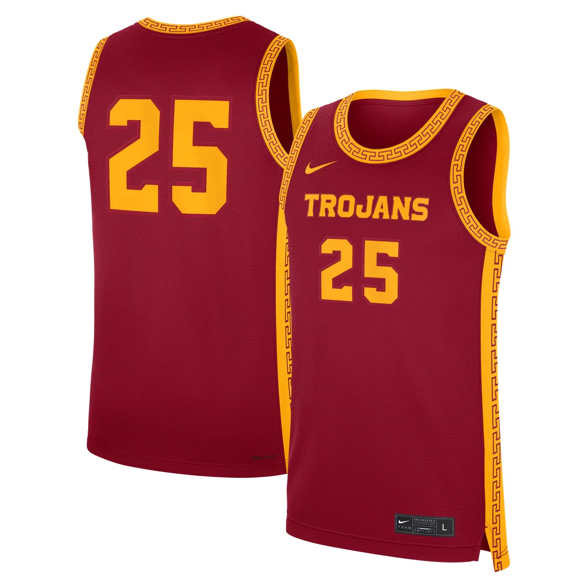 Hunk Wear - #25 USC Trojans Nike Road Replica Basketball Jersey - Cardinal