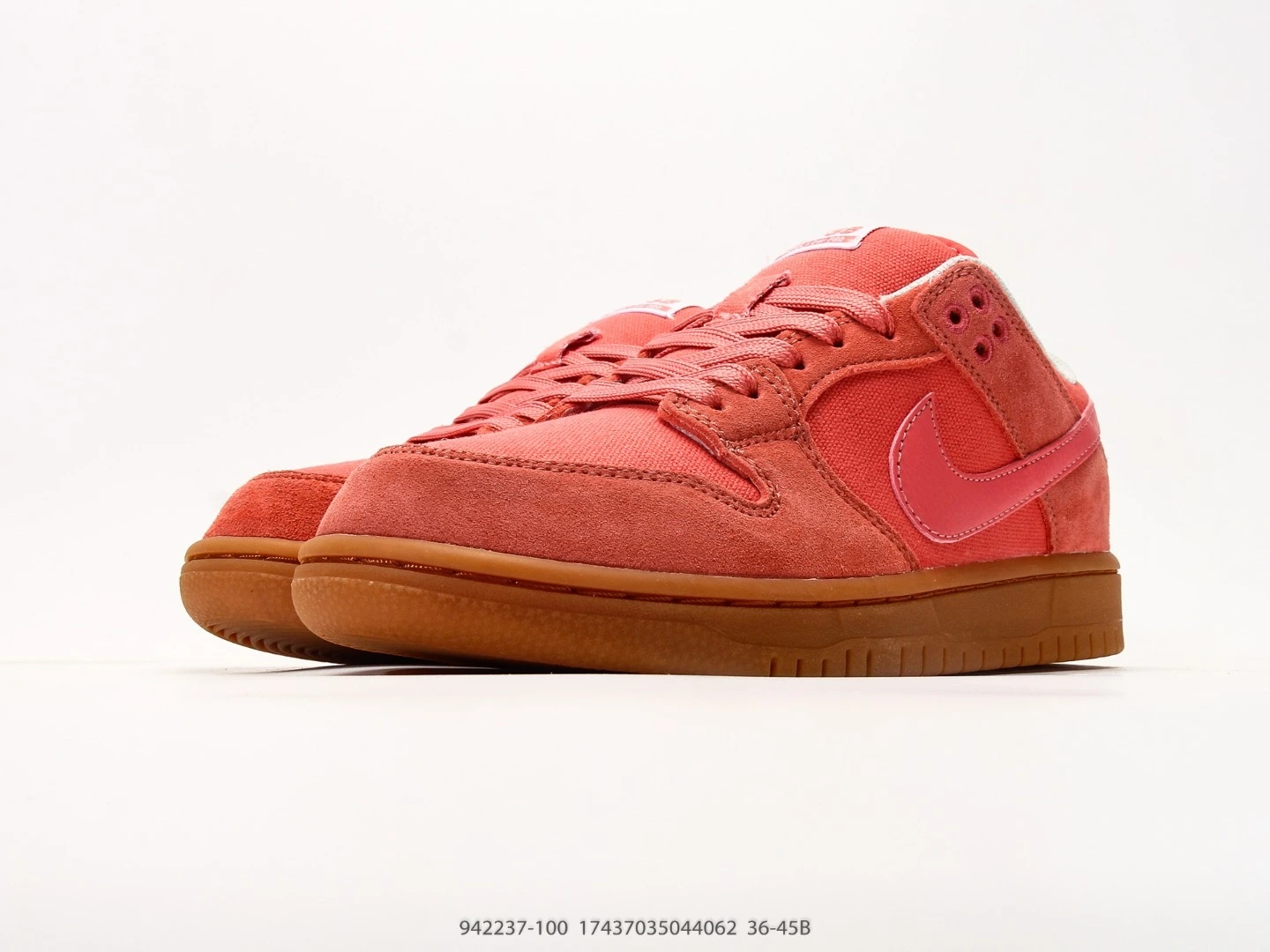 Nike SB Dunk Low Rose Suede Gum Sole Sneakers