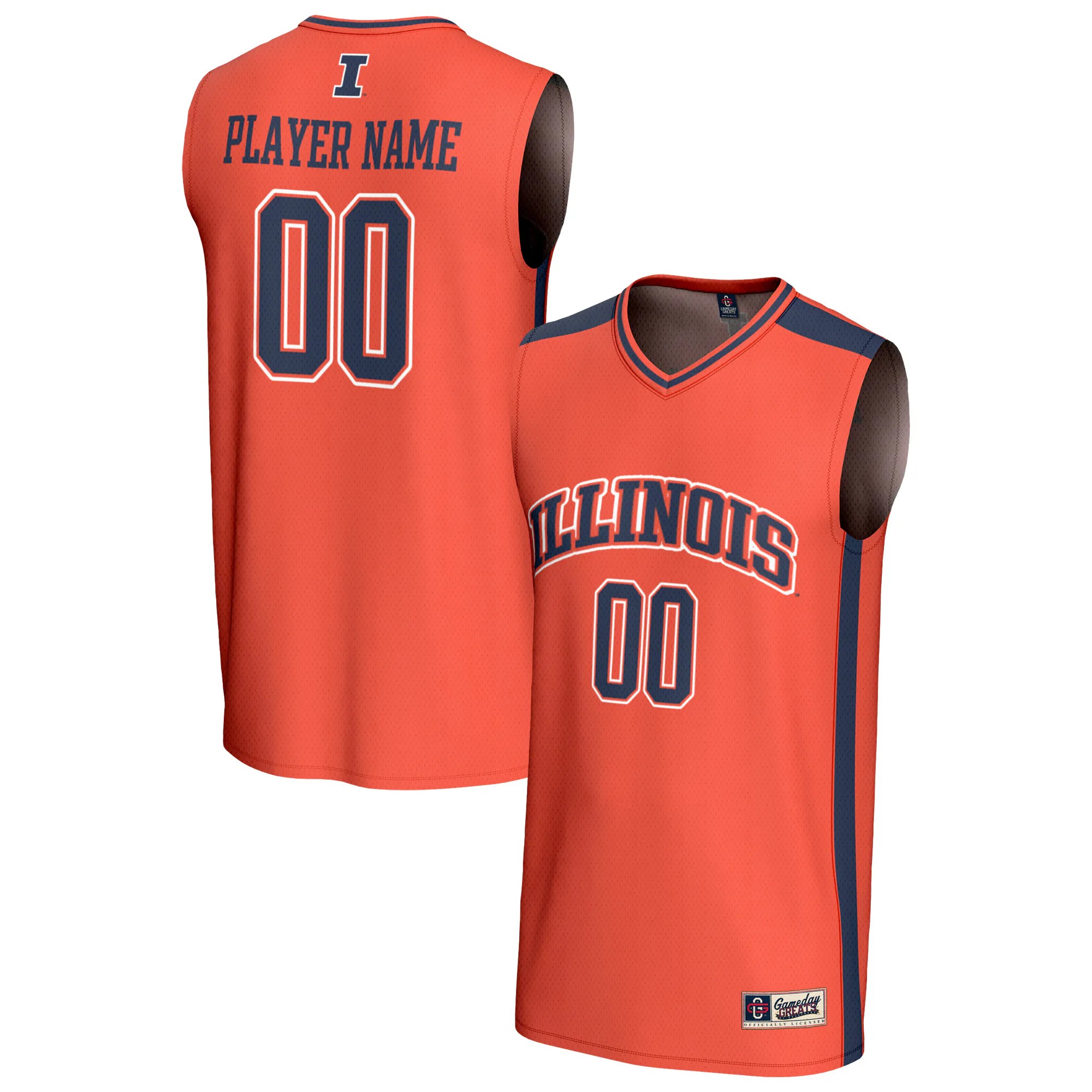 Hunk Wear - Illinois Fighting Illini GameDay Greats Unisex NIL Pick-A-Player Lightweight Women's Basketball Fashion Jersey - Orange