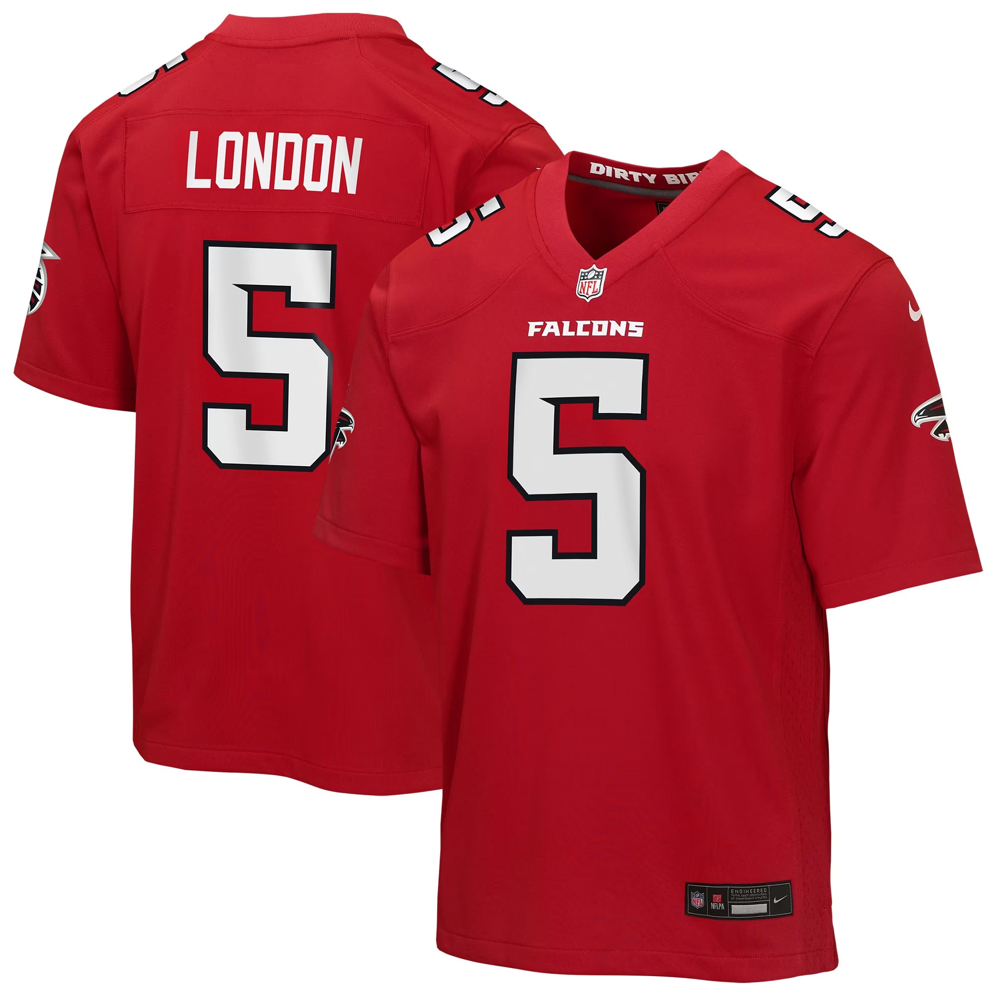 Hunk Wear - Drake London Atlanta Falcons Nike Youth Game Jersey - Red