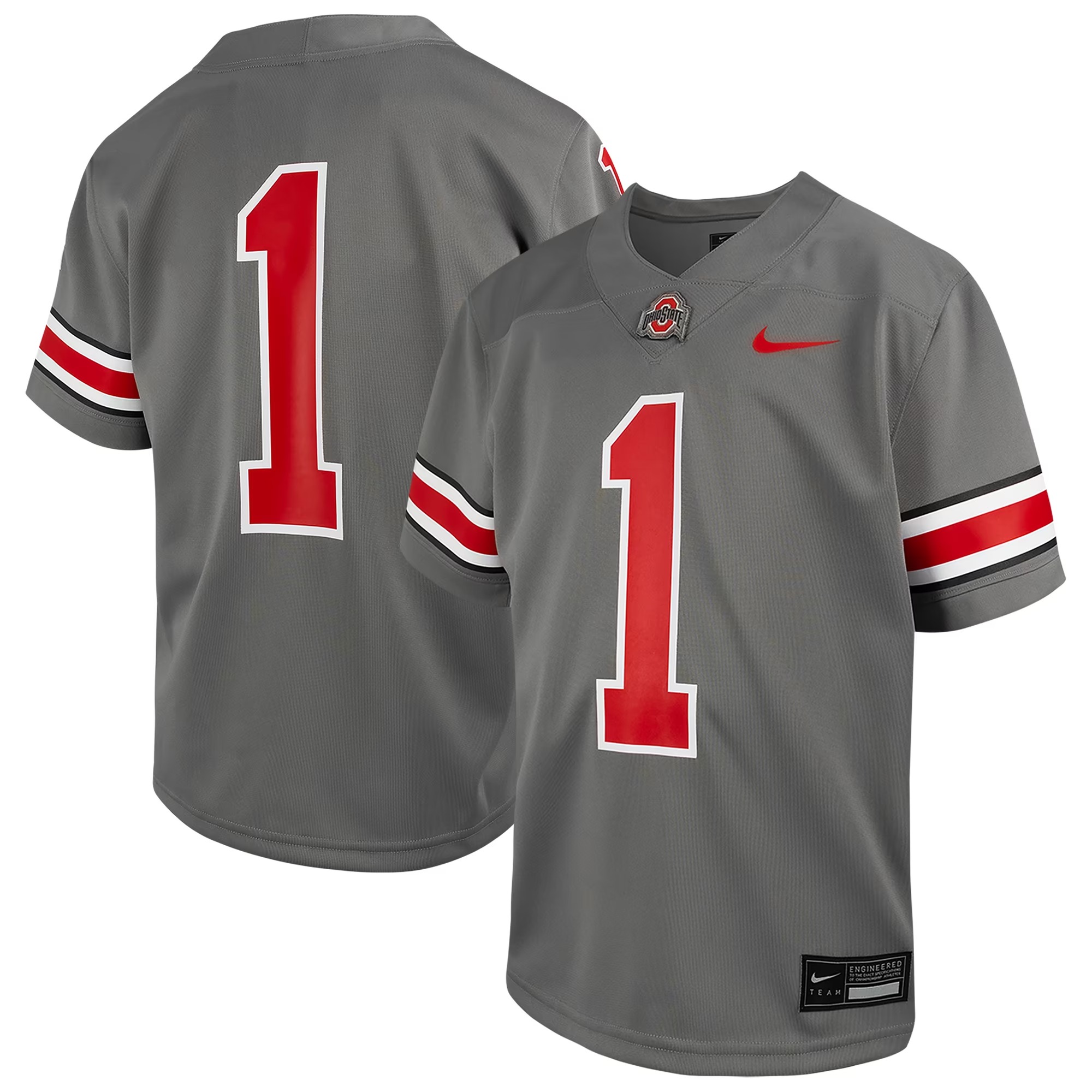 Hunk Wear - #1 Ohio State Buckeyes Nike Preschool Alternate Untouchable Football Jersey - Steel