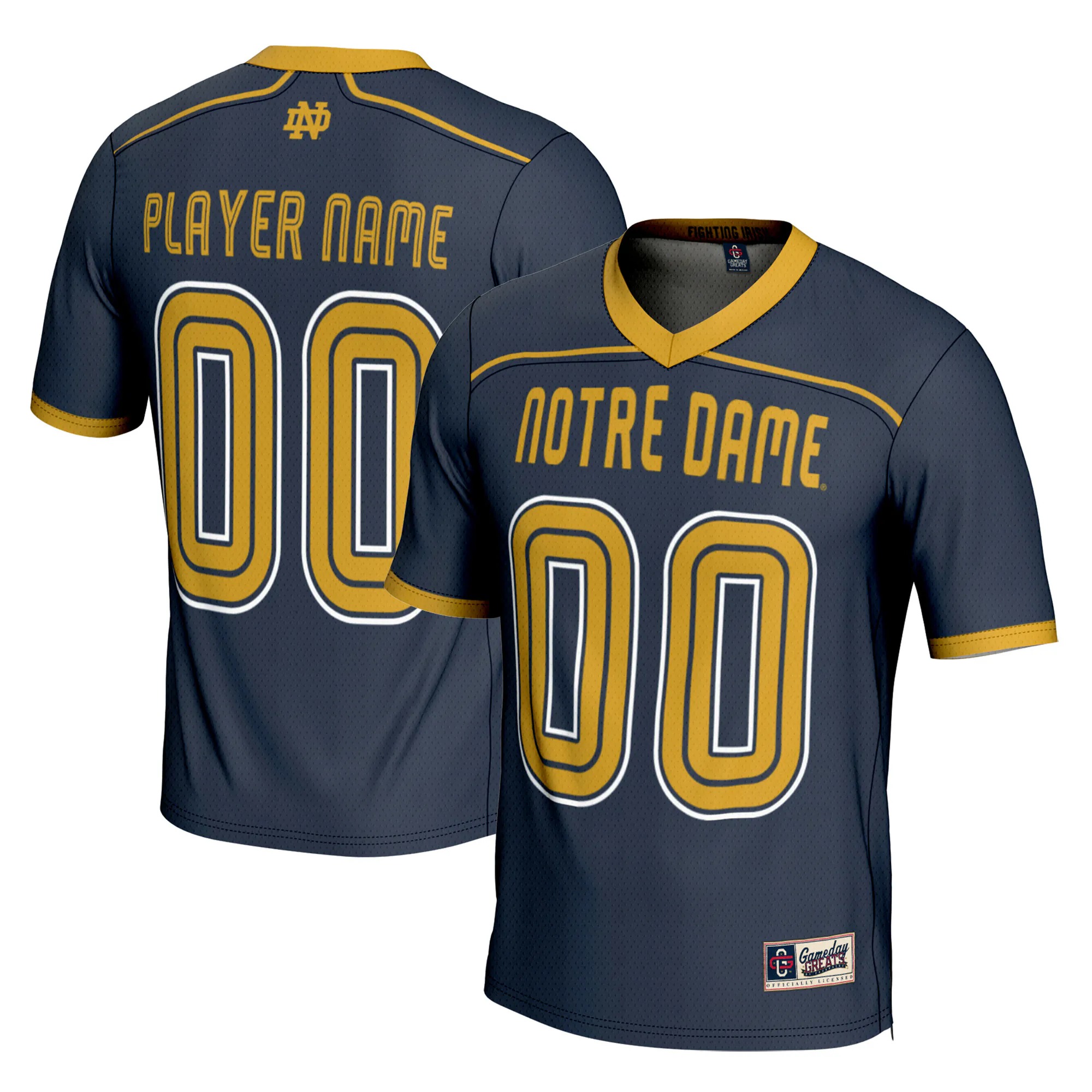 Hunk Wear - Notre Dame Fighting Irish GameDay Greats Youth Men's Lacrosse NIL Lightweight Jersey - Navy