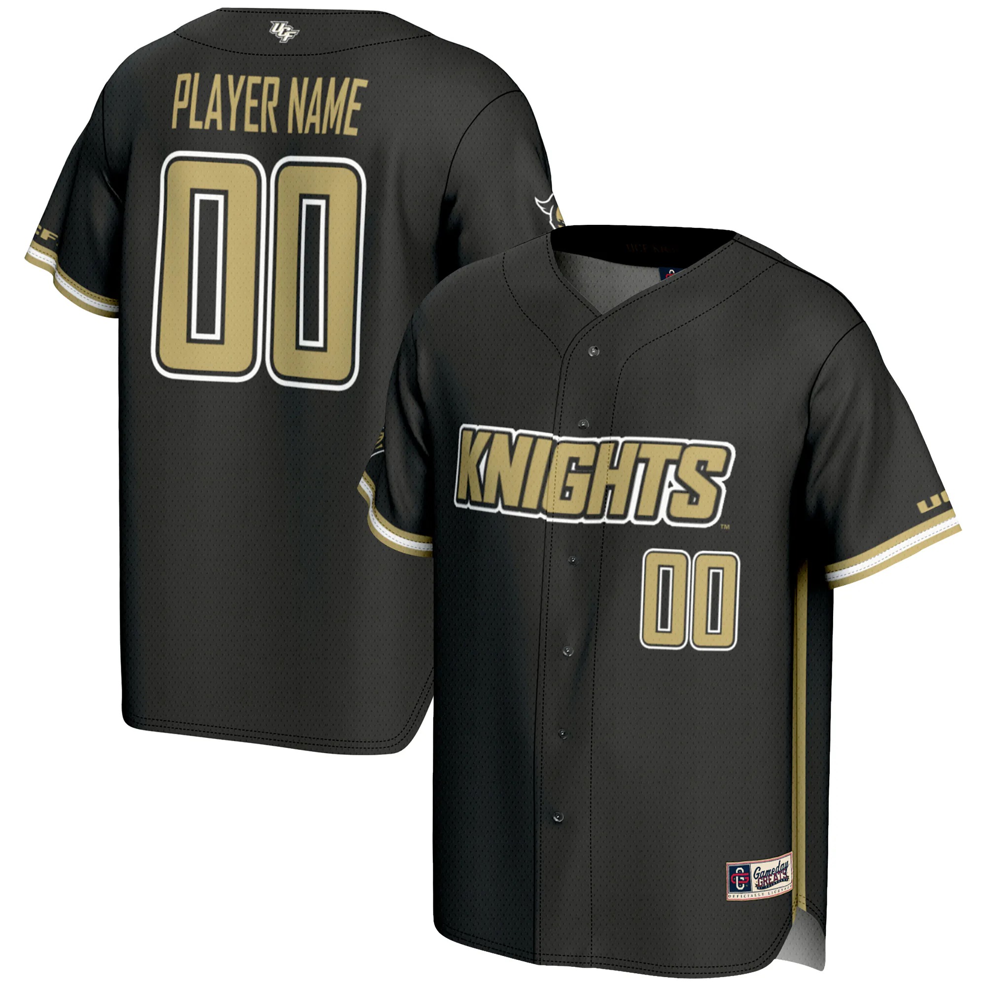 Hunk Wear - UCF Knights GameDay Greats Youth NIL Pick-A-Player Lightweight Baseball Jersey - Black